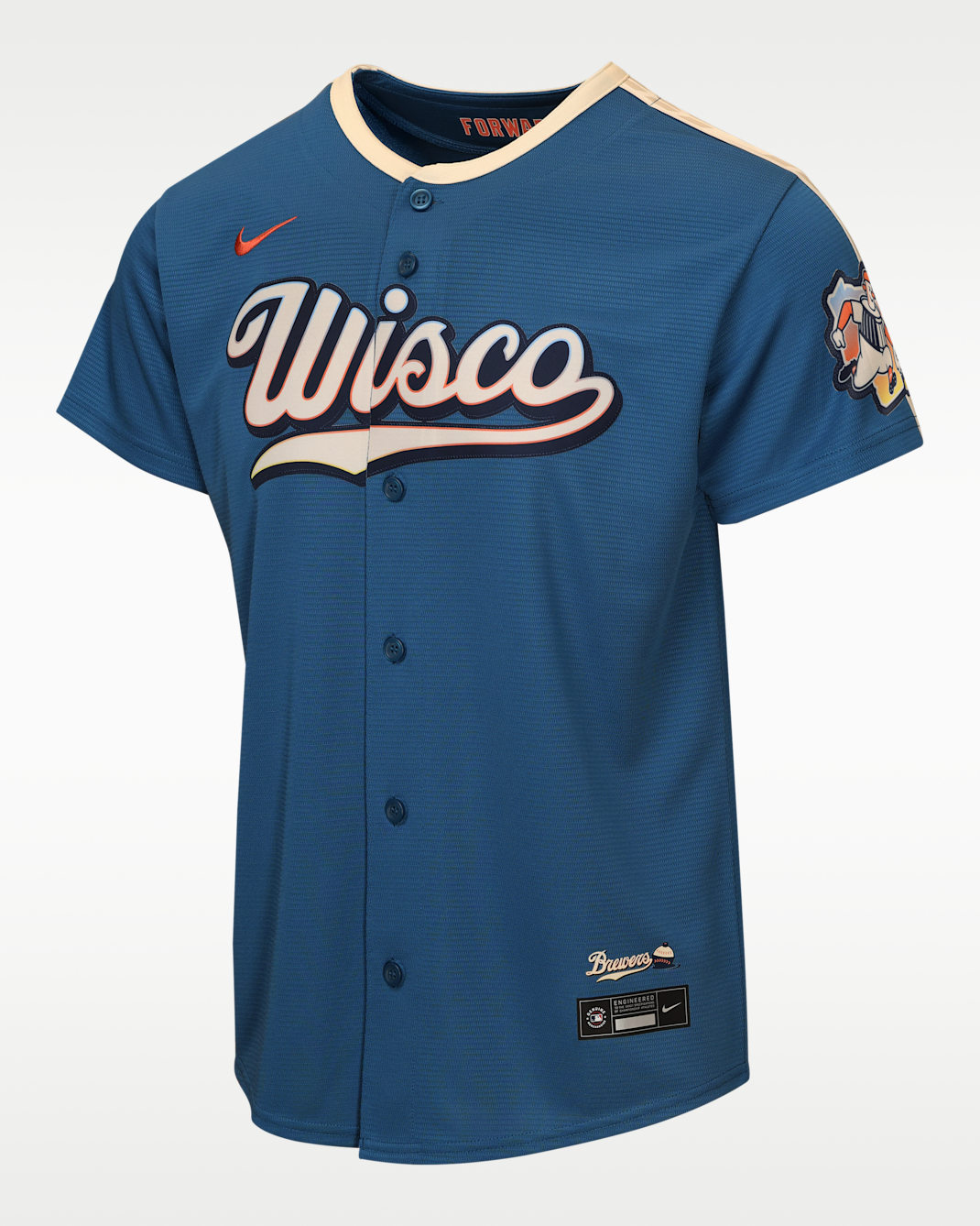 Milwaukee Brewers City Connect Big Kids' Nike MLB Stadium Jersey - Blue