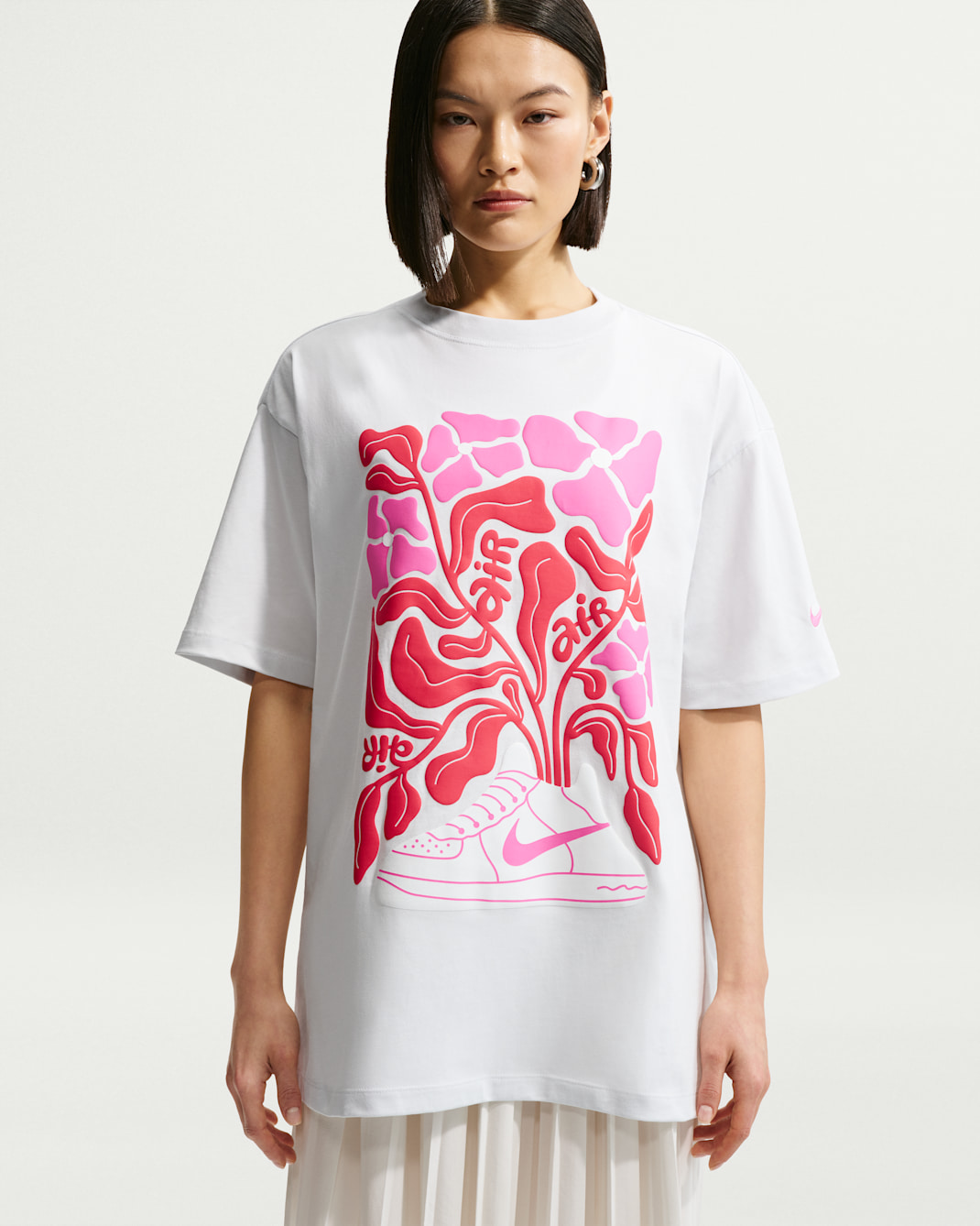 Nike Sportswear Air Force 1 Women's Oversized Short-Sleeved T-Shirt - Off-White