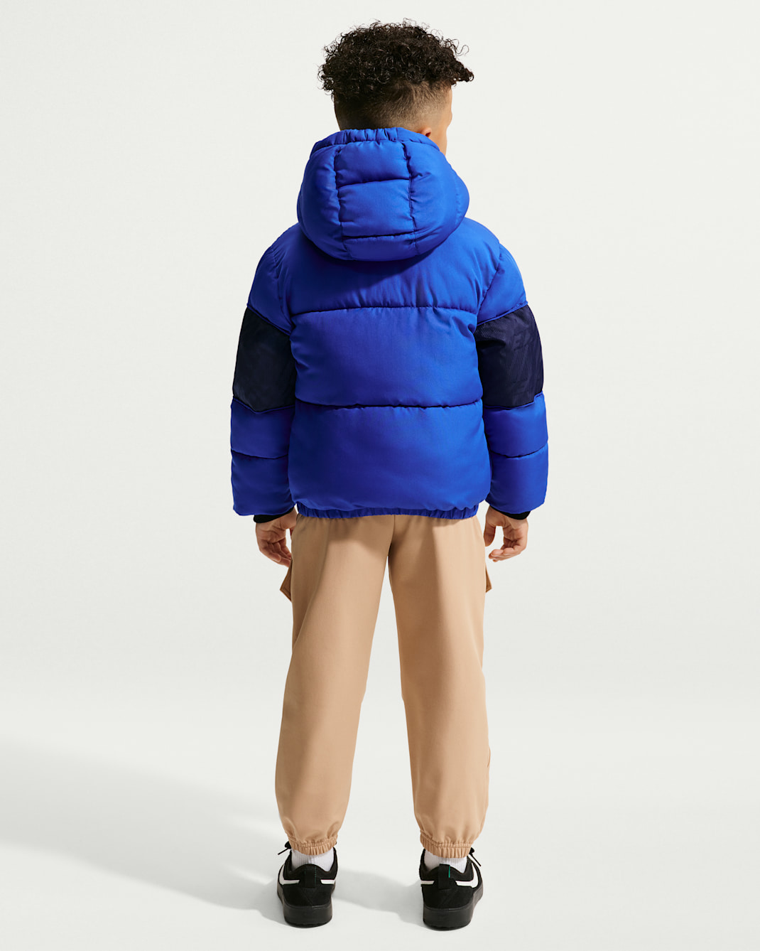 Nike Little Kids' Jacquard Logo Mixed Media Puffer Jacket