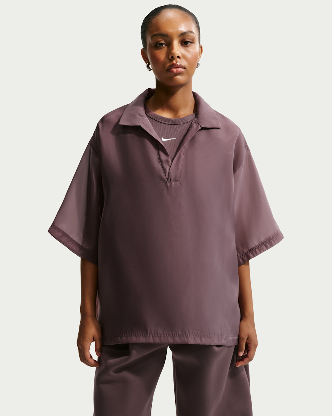 Nike Sportswear Women's Oversized Sheer Top - Tattoo/Sail
