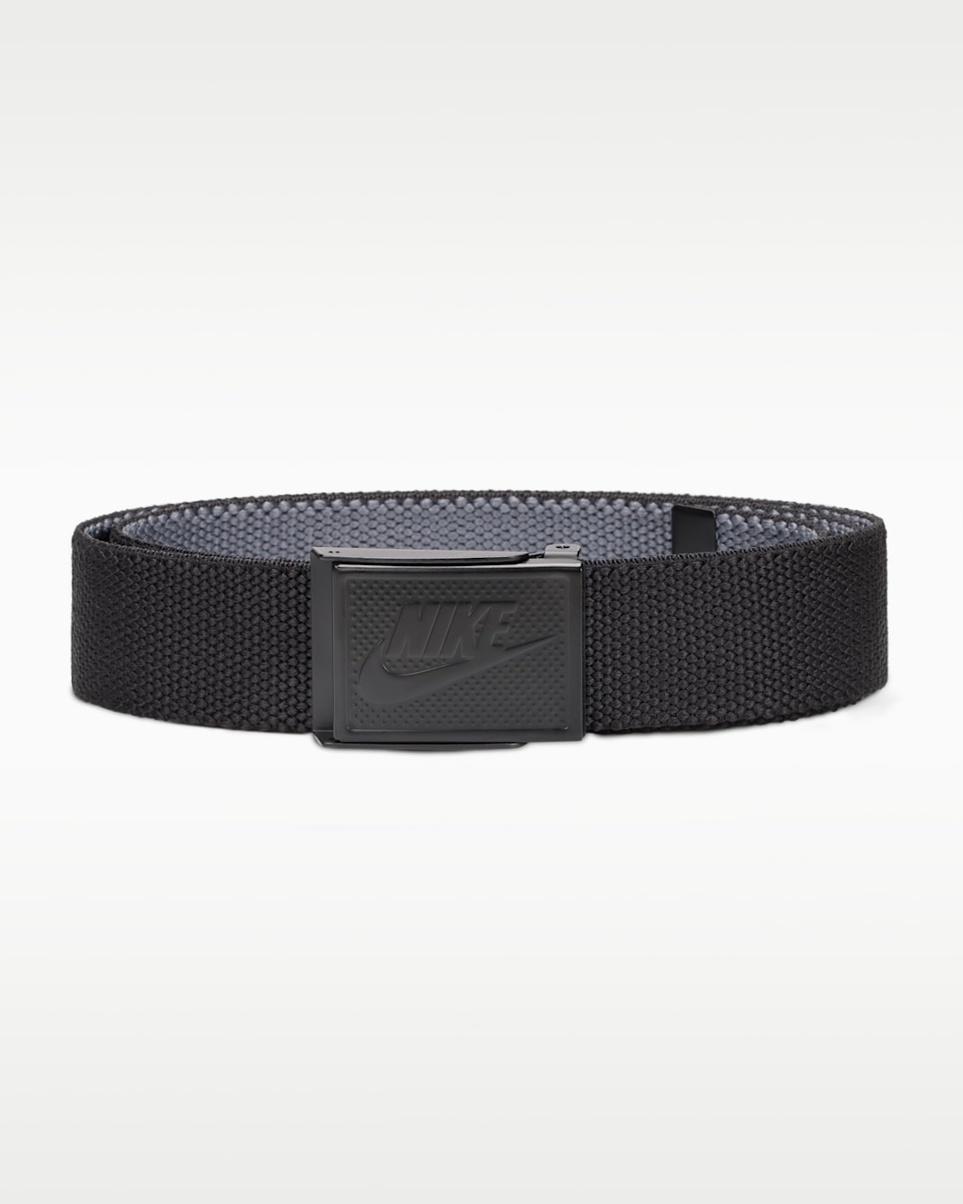 Nike Big Kids' Reversible Textured Stretch Web Belt - Black/Grey/Grey