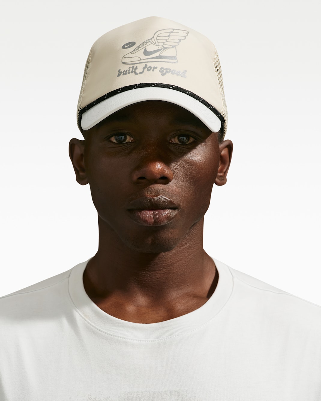 Nike Pro Gorra estampada de running Dri-FIT sense estructura - Caqui clar/Sail/Anthracite