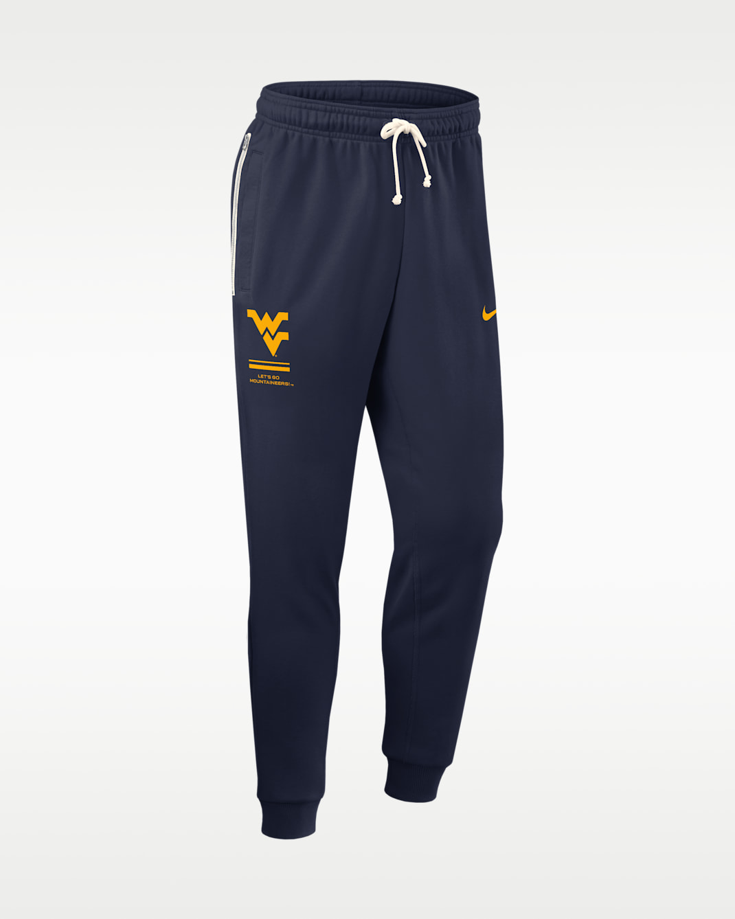 Pants universitarios Nike Dri-FIT entallados para hombre West Virginia Sideline Standard Issue - Azul marino universitario