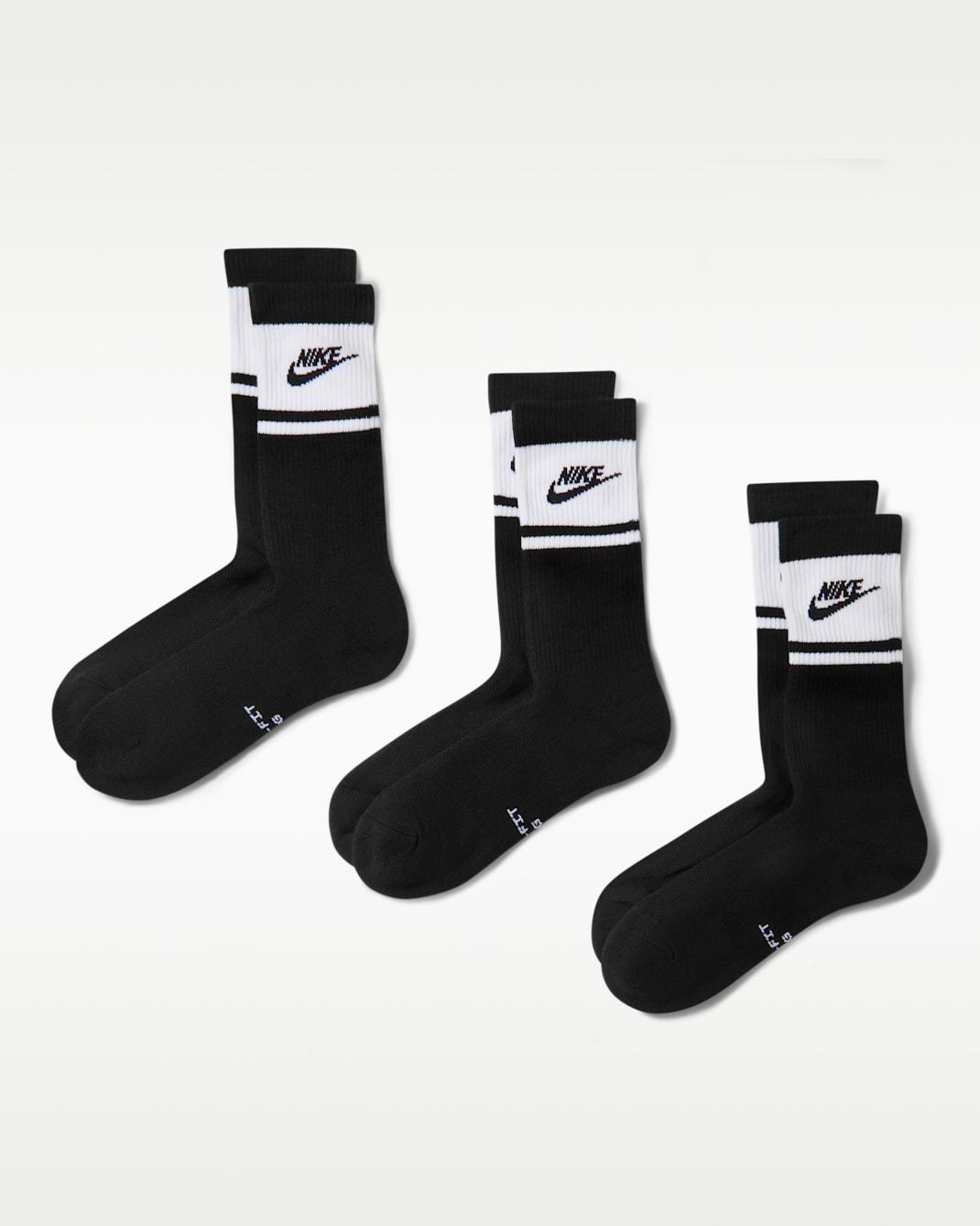 Nike Everyday Elevated Crew Socks (3 Pairs) - Black