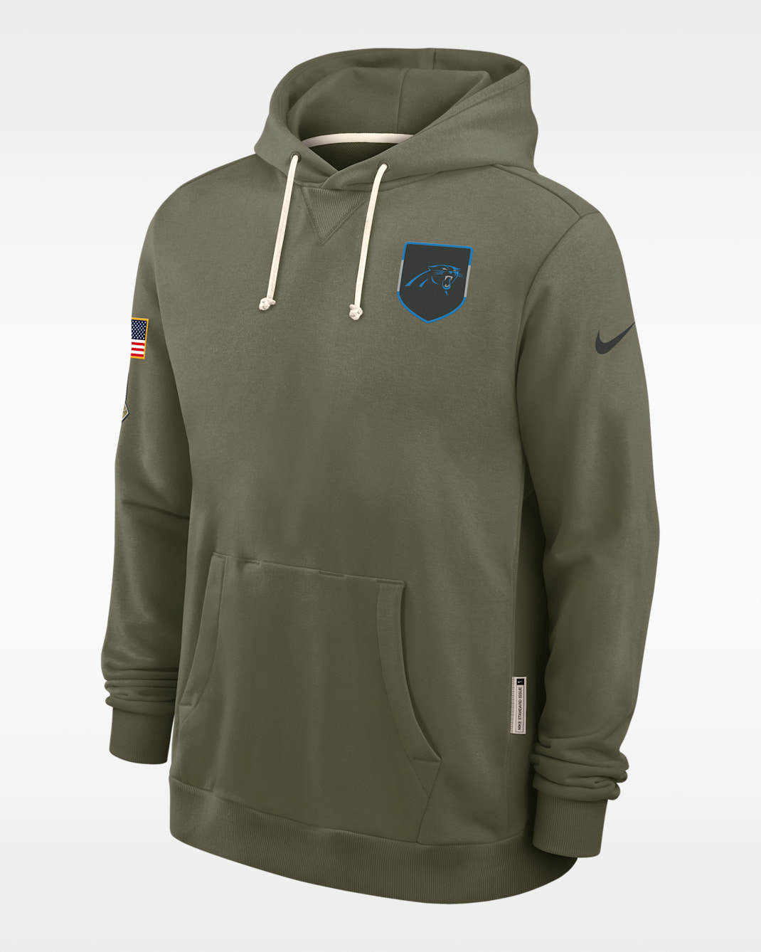 Carolina Panthers Salute to Service Sideline Dominant Force Men's Nike Dri-FIT NFL Pullover Hoodie - Olive