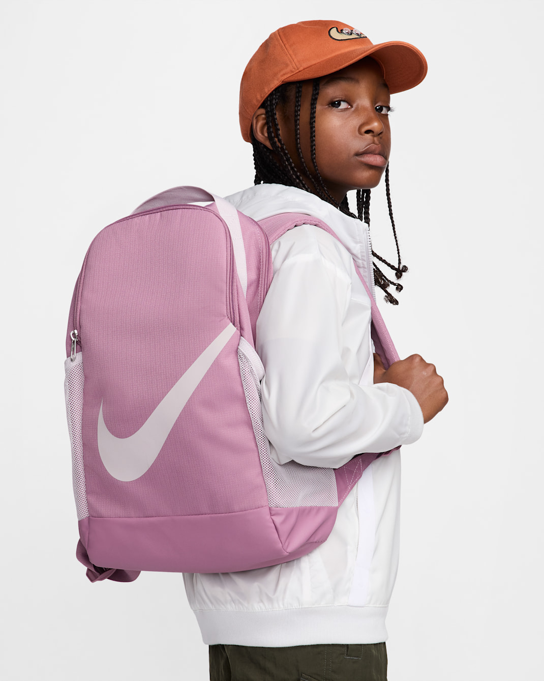 Nike Brasilia Kids' Backpack (18L) - Plum Dust/Platinum Violet/Platinum Violet