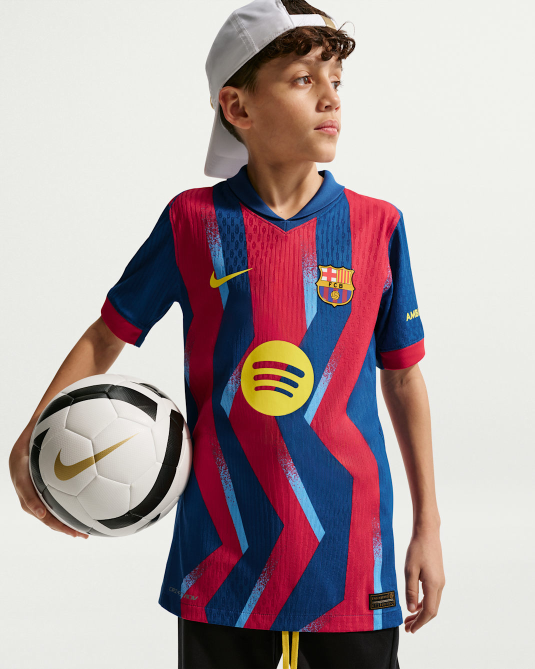 FC Barcelona 2025/26 Match Fourth Big Kids' Nike Dri-FIT ADV Soccer Authentic Jersey - Gym Blue/Gym Blue/Salsa Red/Opti Yellow