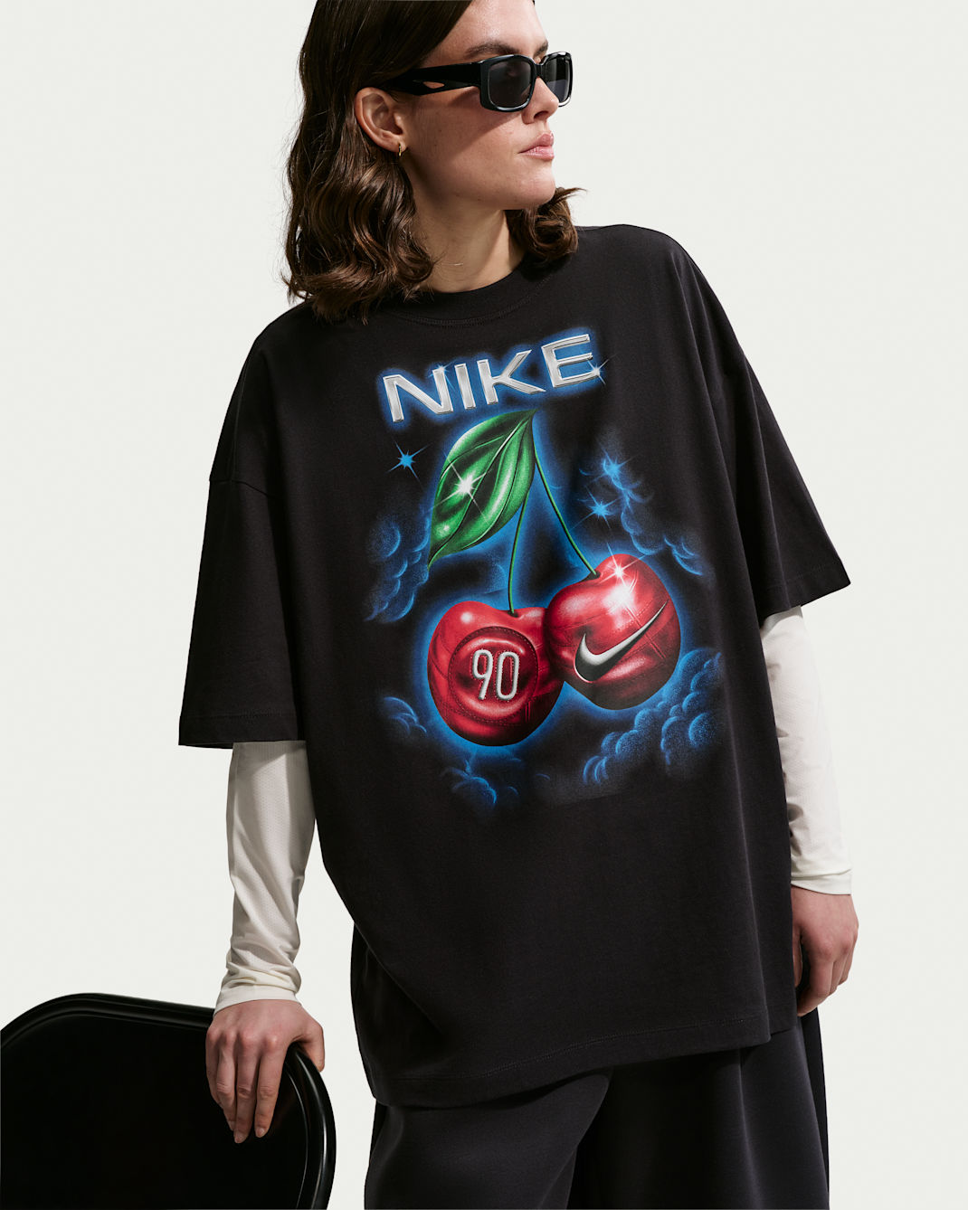 Playera oversized para mujer Nike Sportswear Classic - Negro