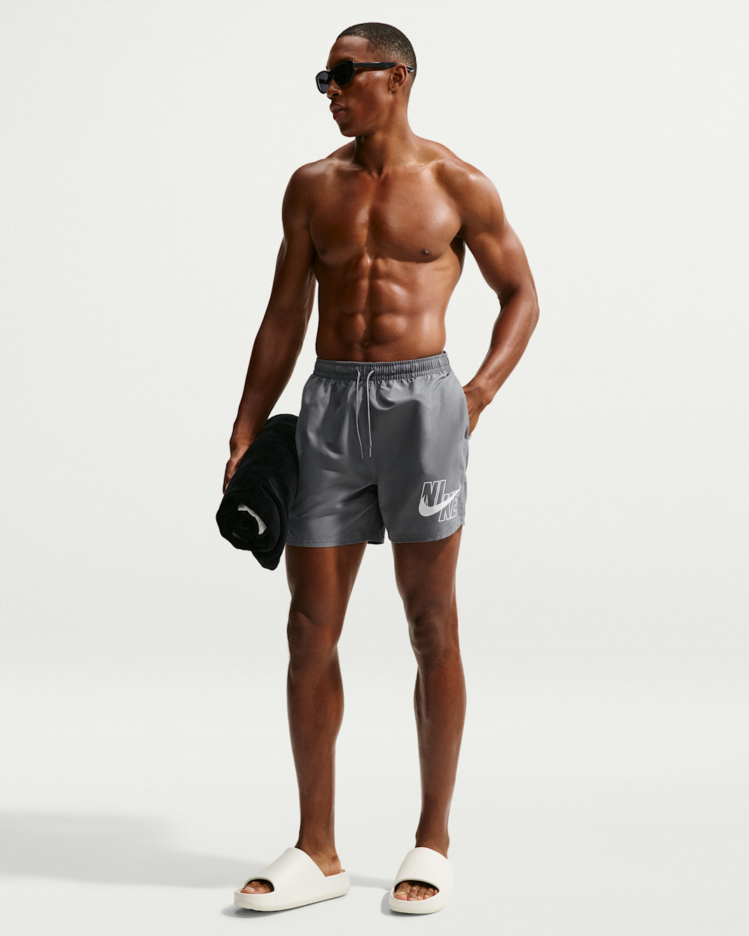 Shorts Volley de 13 cm con forro de ropa interior para hombre Nike Swim Breaker - Gris azulado/Gris azulado/Gris azulado/Blanco
