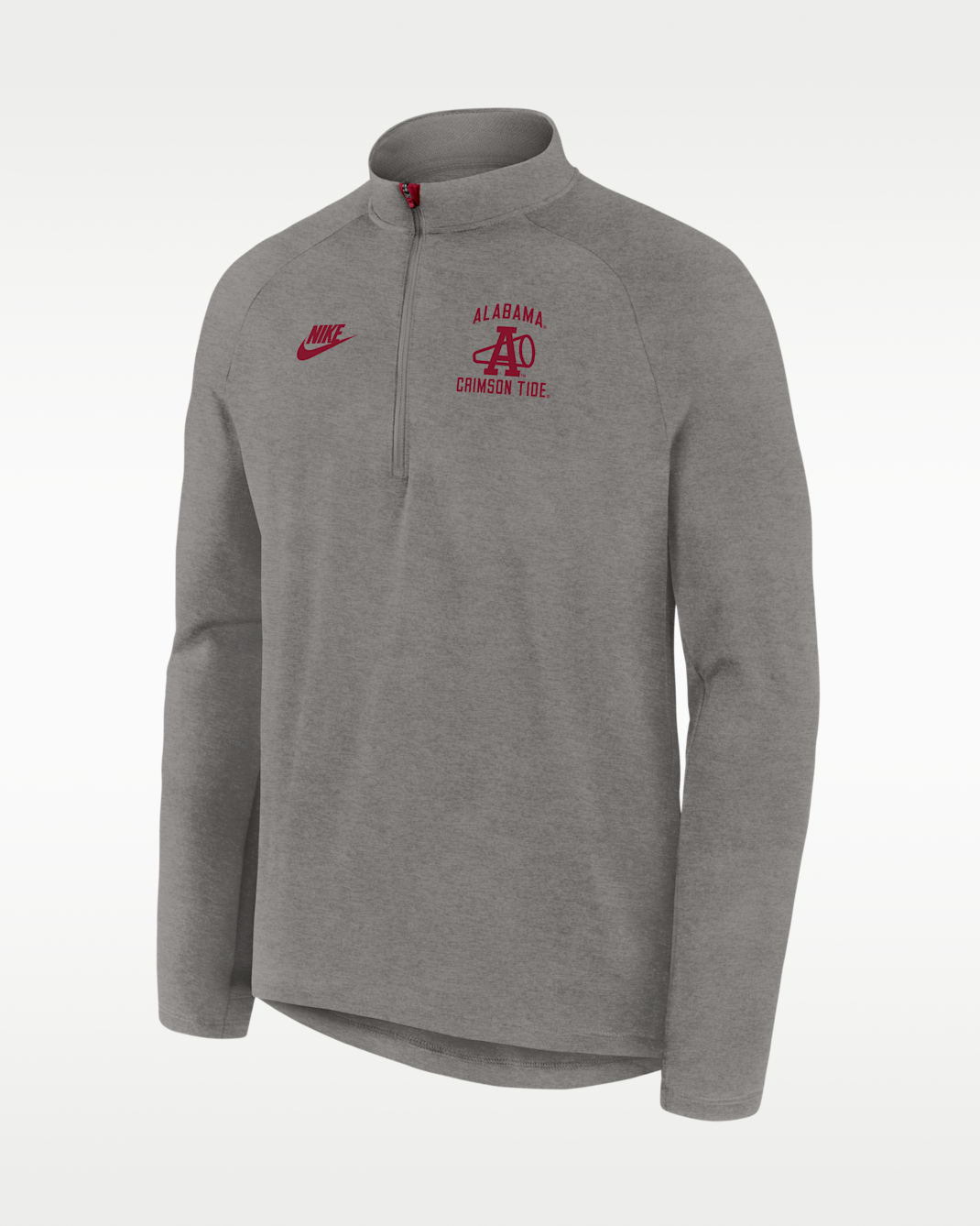 Playera universitaria Nike Dri-FIT de medio cierre para hombre Alabama Legacy - Gris jaspeado