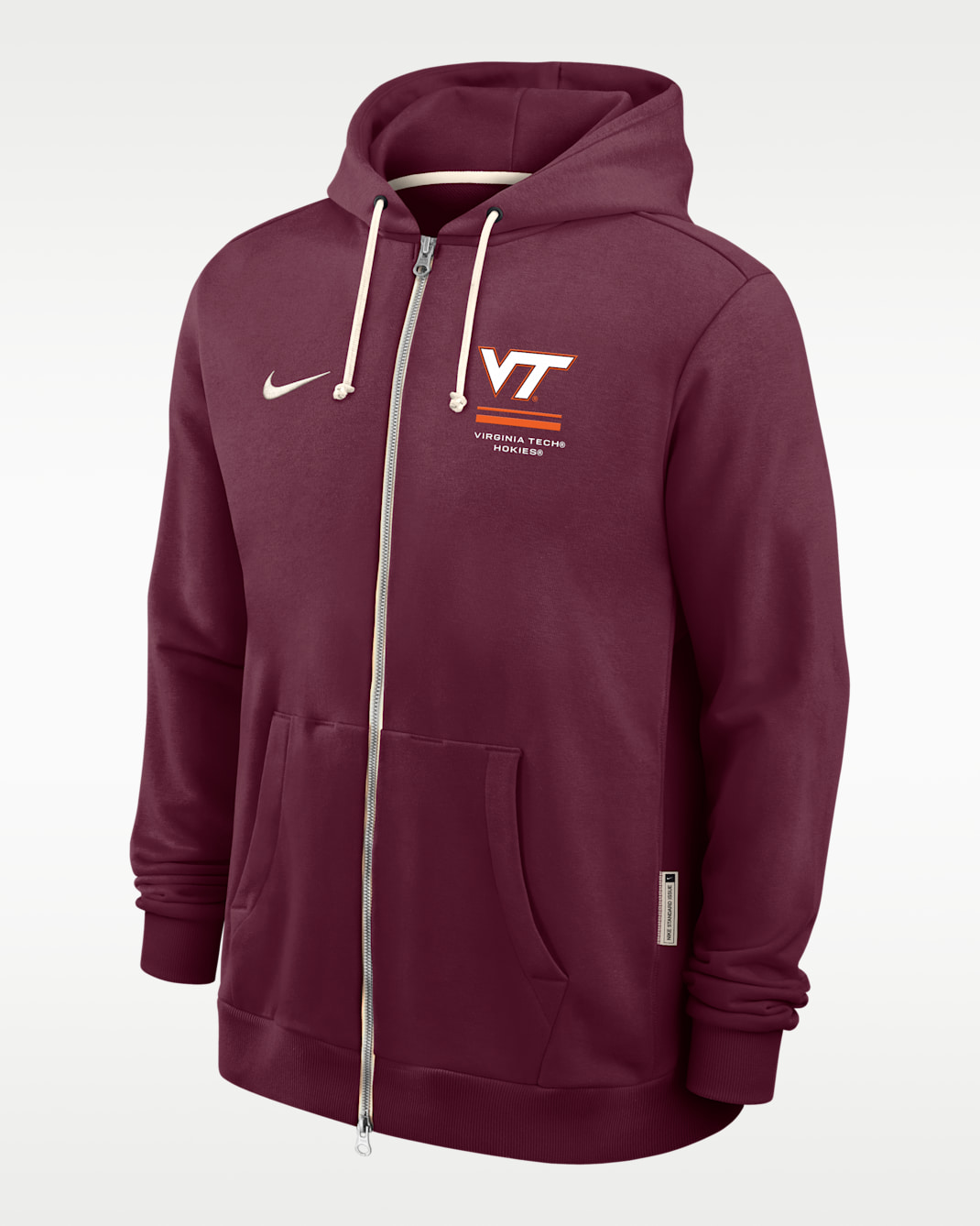 Virginia Tech Sideline Standard Issue Men's Nike Dri-FIT College Full-Zip Hoodie - Deep Maroon