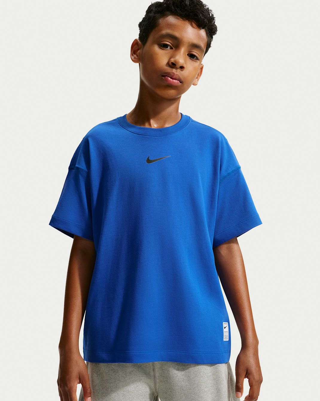 Playera de entrenamiento de manga corta Nike Pro Dri-FIT para niño talla grande - Royal juego/Negro