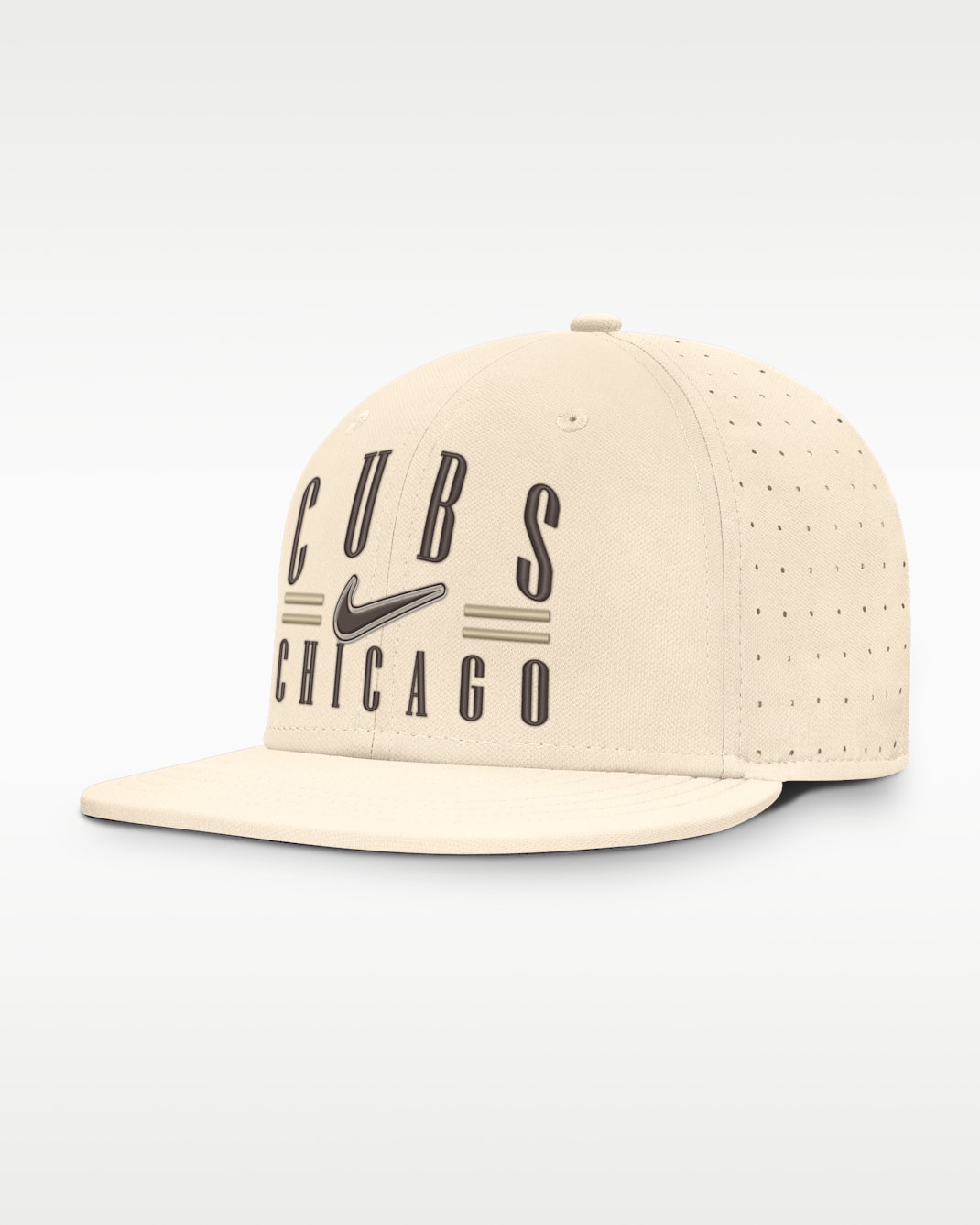 Chicago Cubs True Men's Nike AeroBill MLB Fitted Hat - Natural