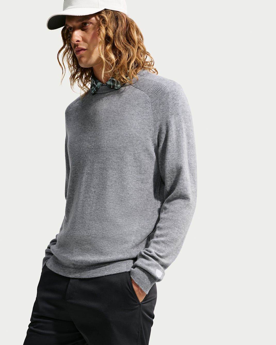 Nike Tailored Performance Men's Crew-Neck Golf Crew-Neck Top - Wolf Grey/Photon Dust