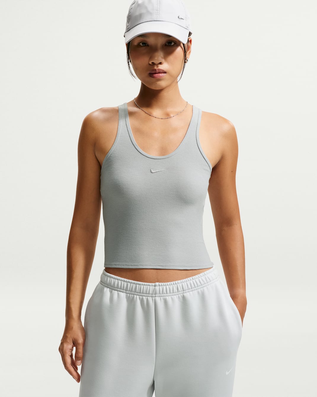Nike N.A.C. 女款 Dri-FIT 羅紋背心上衣 - Light Smoke Grey/Light Smoke Grey