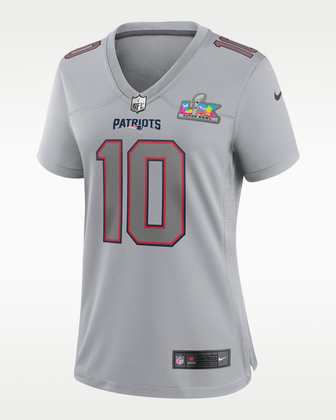 Drake Maye New England Patriots Super Bowl LX Women's Nike NFL Game Fashion Jersey - Grey
