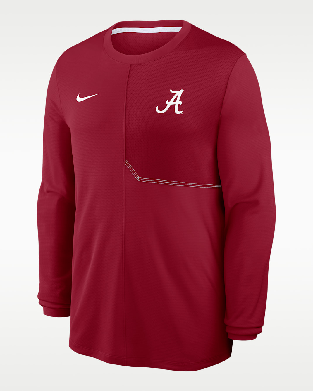 Alabama Sideline Coach Men's Nike Dri-FIT College Long-Sleeve Top - Team Crimson/White