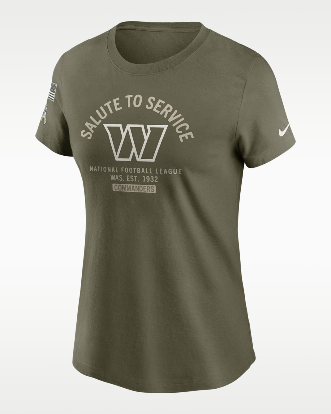 Playera Nike de la NFL para mujer Washington Commanders Salute to Service Sideline - Oliva
