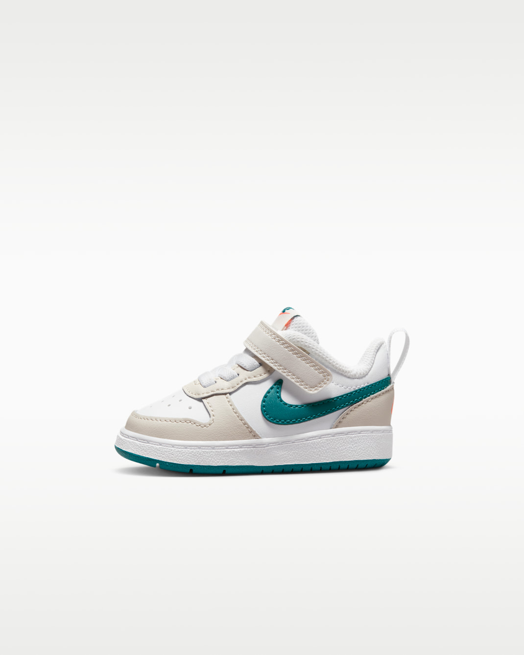 Nike Court Borough Low 2 Baby/Toddler Shoes - Phantom/White/Total Orange/Bright Spruce