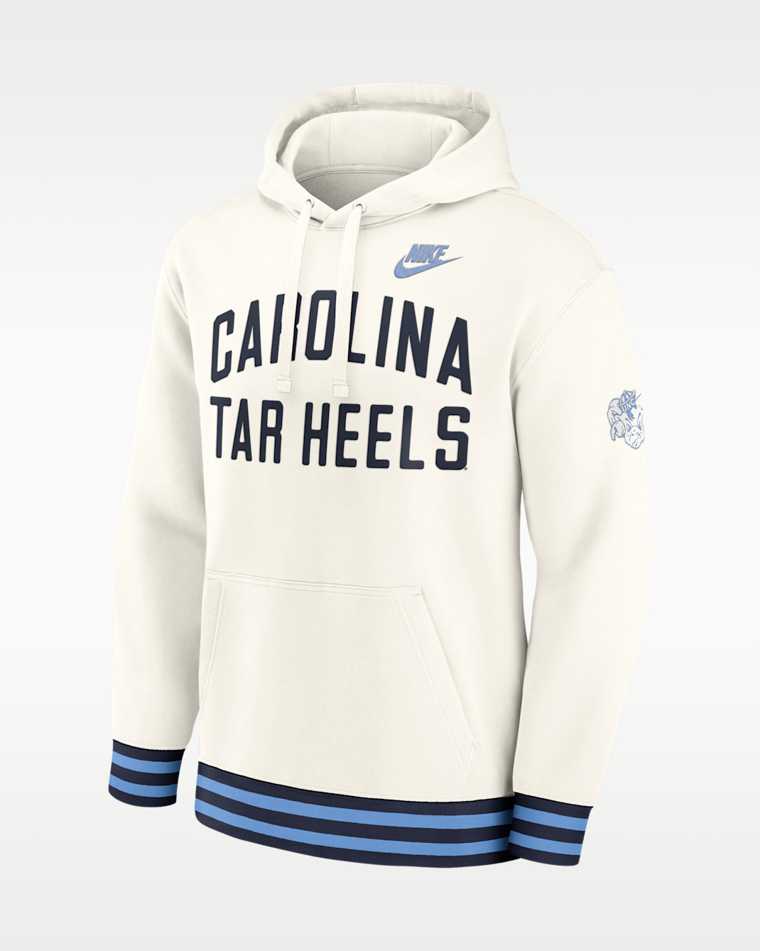 Sudadera con gorro universitaria Nike para hombre North Carolina Legacy - Crema/Azul marino