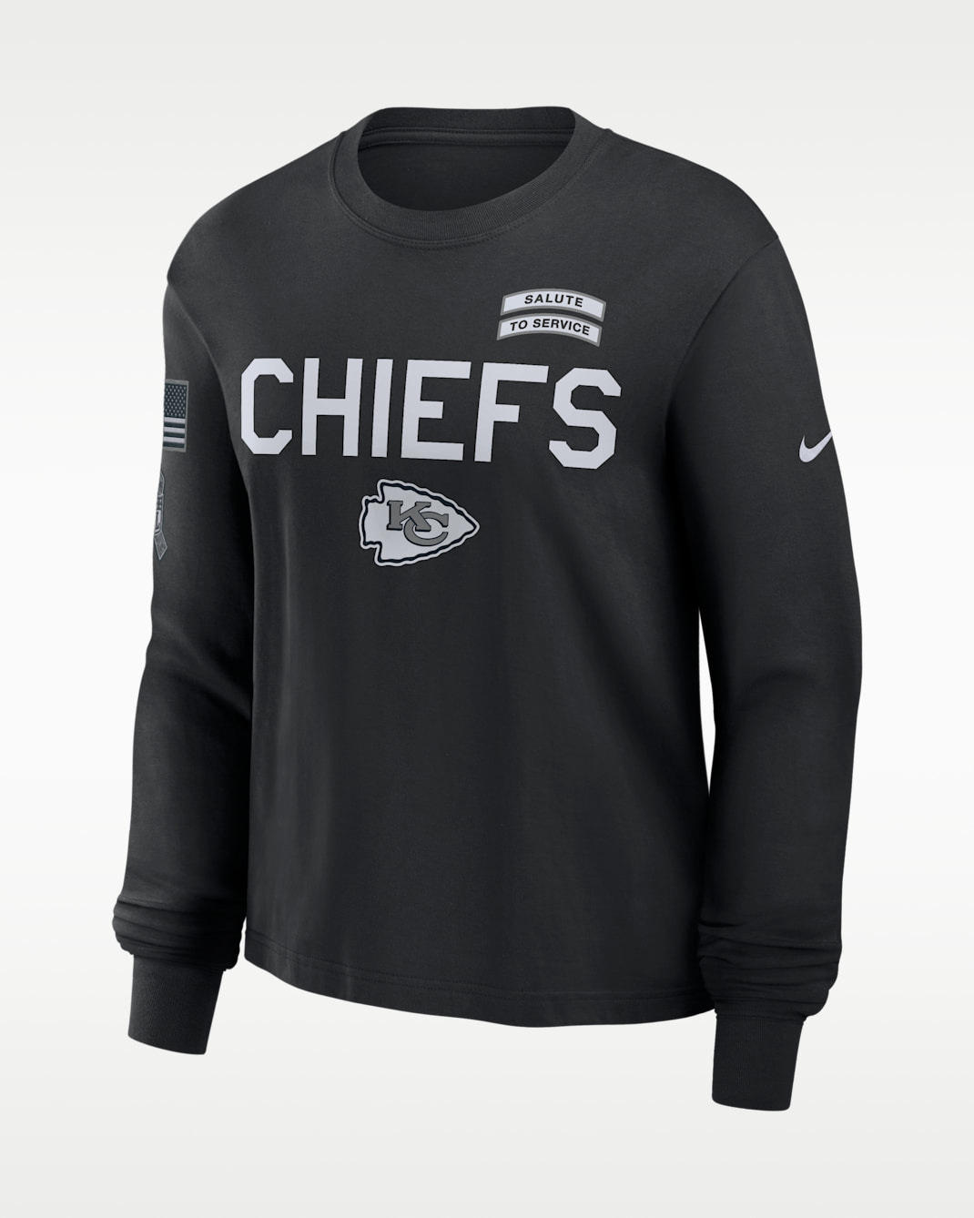 Kansas City Chiefs Salute to Service Sideline Women's Nike Dri-FIT NFL Long-Sleeve T-Shirt - Black