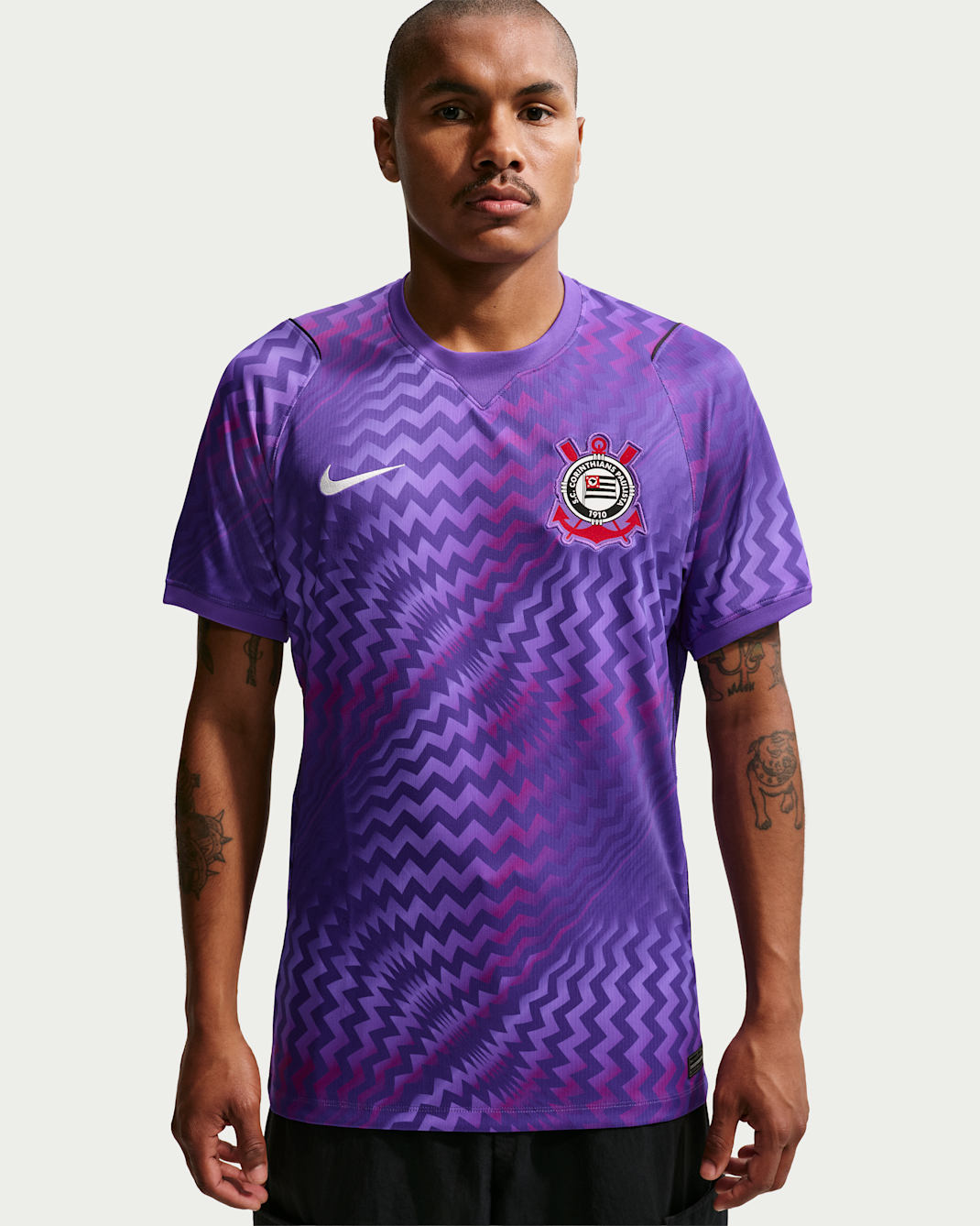 S.C. Corinthians 2026/27 Stadium Goalkeeper Men's Nike Dri-FIT Football Short-Sleeve Replica Shirt - Wild Grape/Black/Sail
