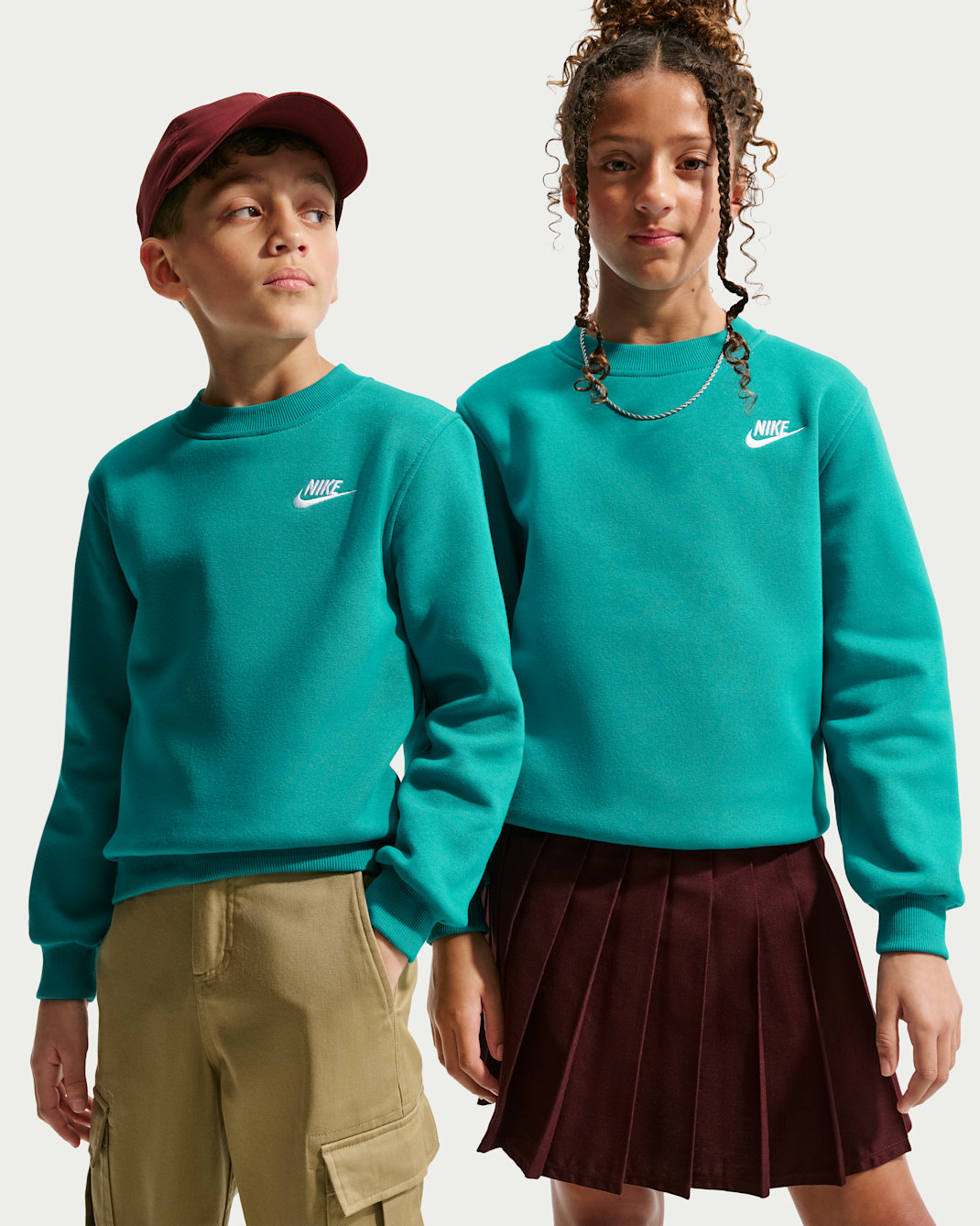 Nike Sportswear Club Fleece Big Kids' Sweatshirt - Energy/White