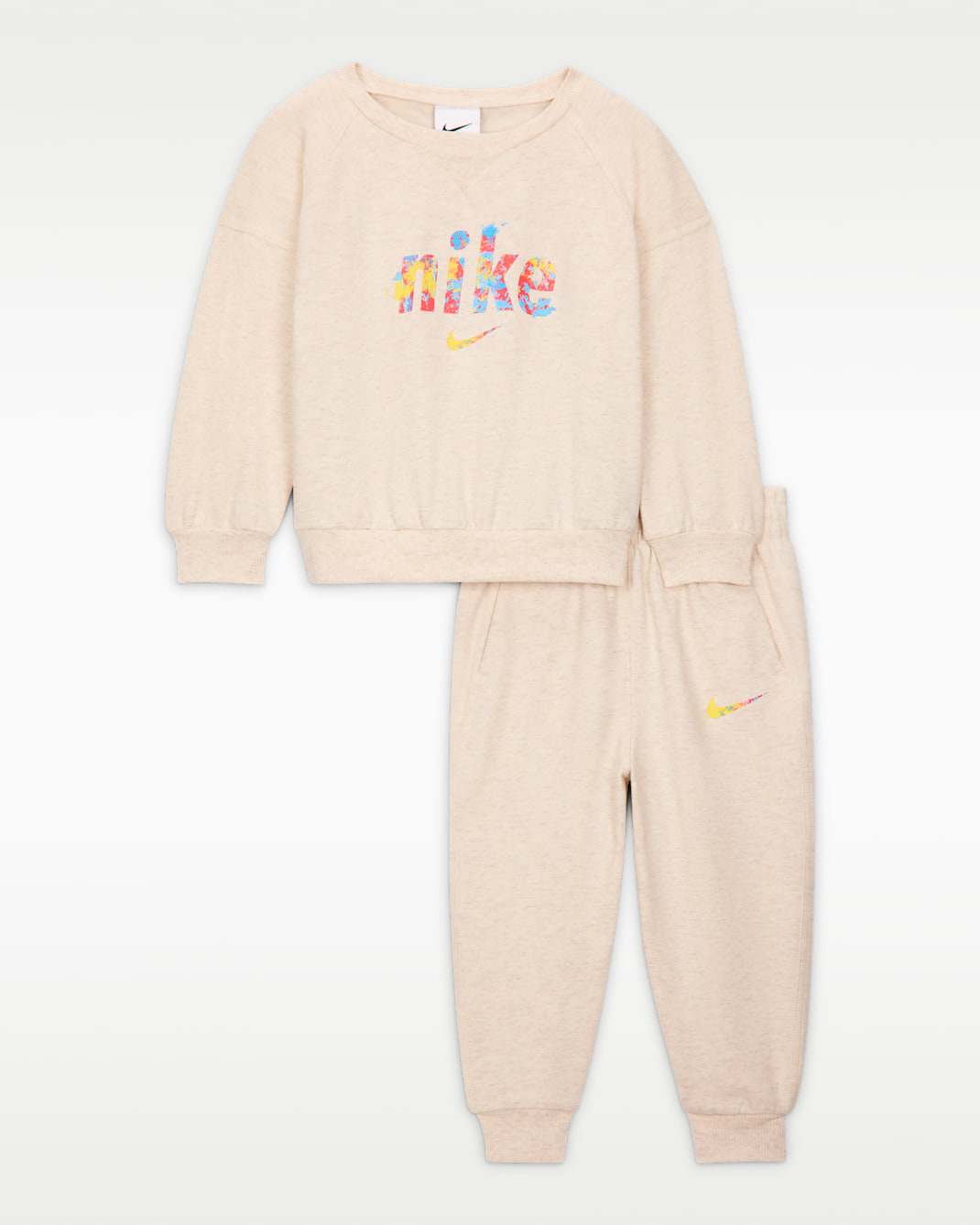 Nike E1D1 Baby (12-24M) French Terry 2-Piece Graphic Crew Set - Pale Ivory