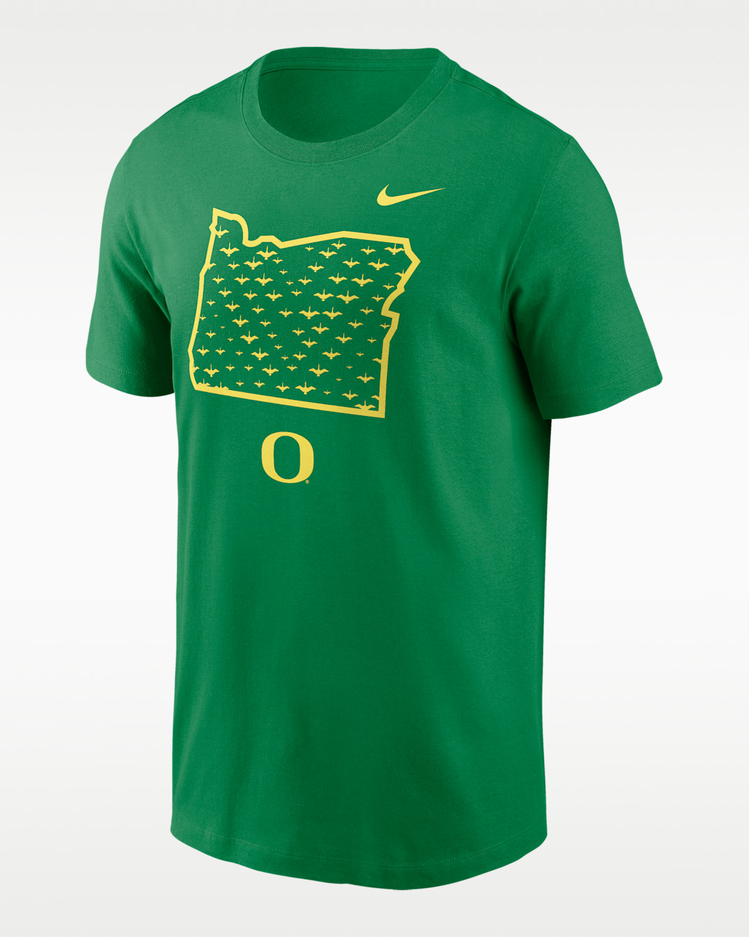 Oregon Ducks Campus State Shape Men's Nike College T-Shirt - Green
