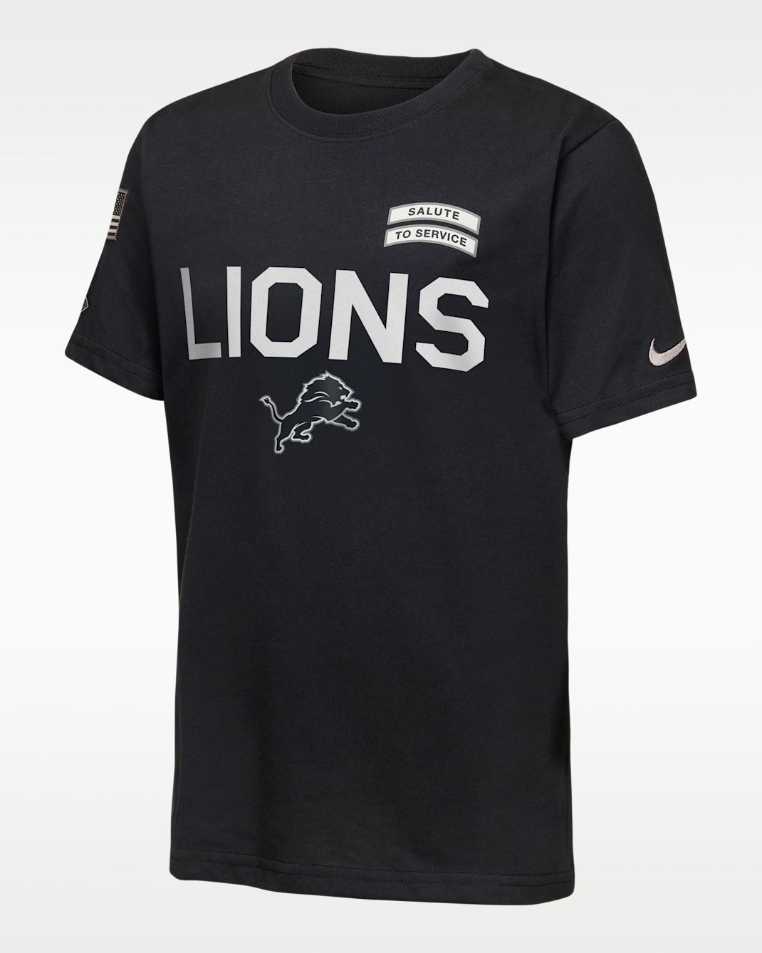 Detroit Lions Salute to Service Sideline Big Kids' Nike Dri-FIT NFL T-Shirt - Black