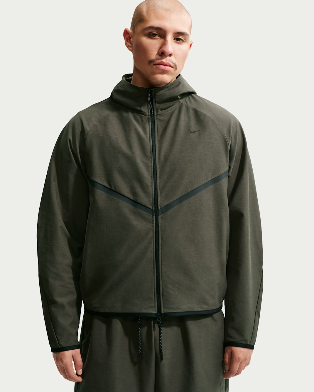 Nike Tech Men's Shori Knit Full-Zip Windrunner Jacket - Cargo Khaki/Black