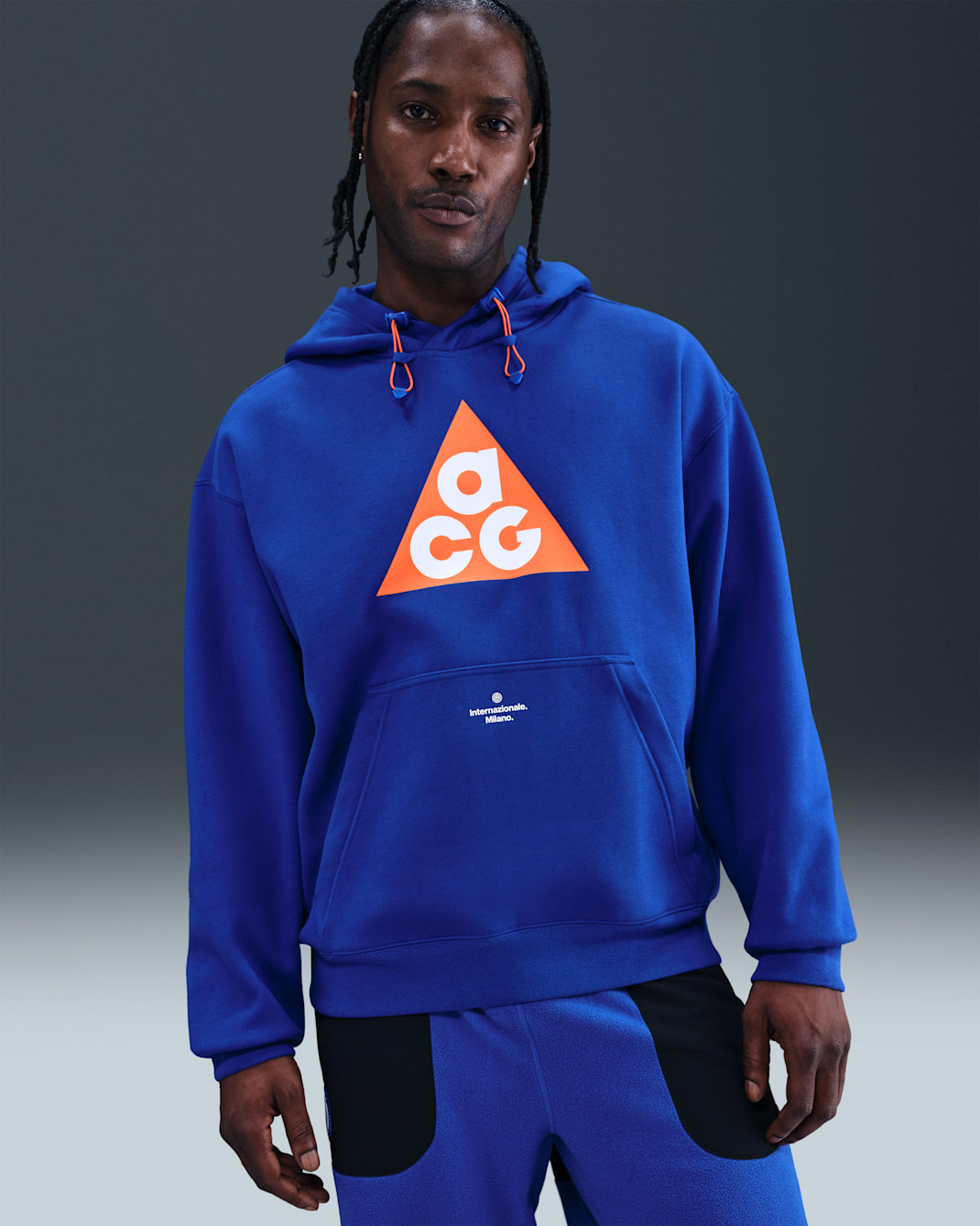 Huvtröja Inter Milan SE Nike ACG Therma-FIT Soccer - Hyper Blue/Safety Orange/Vit