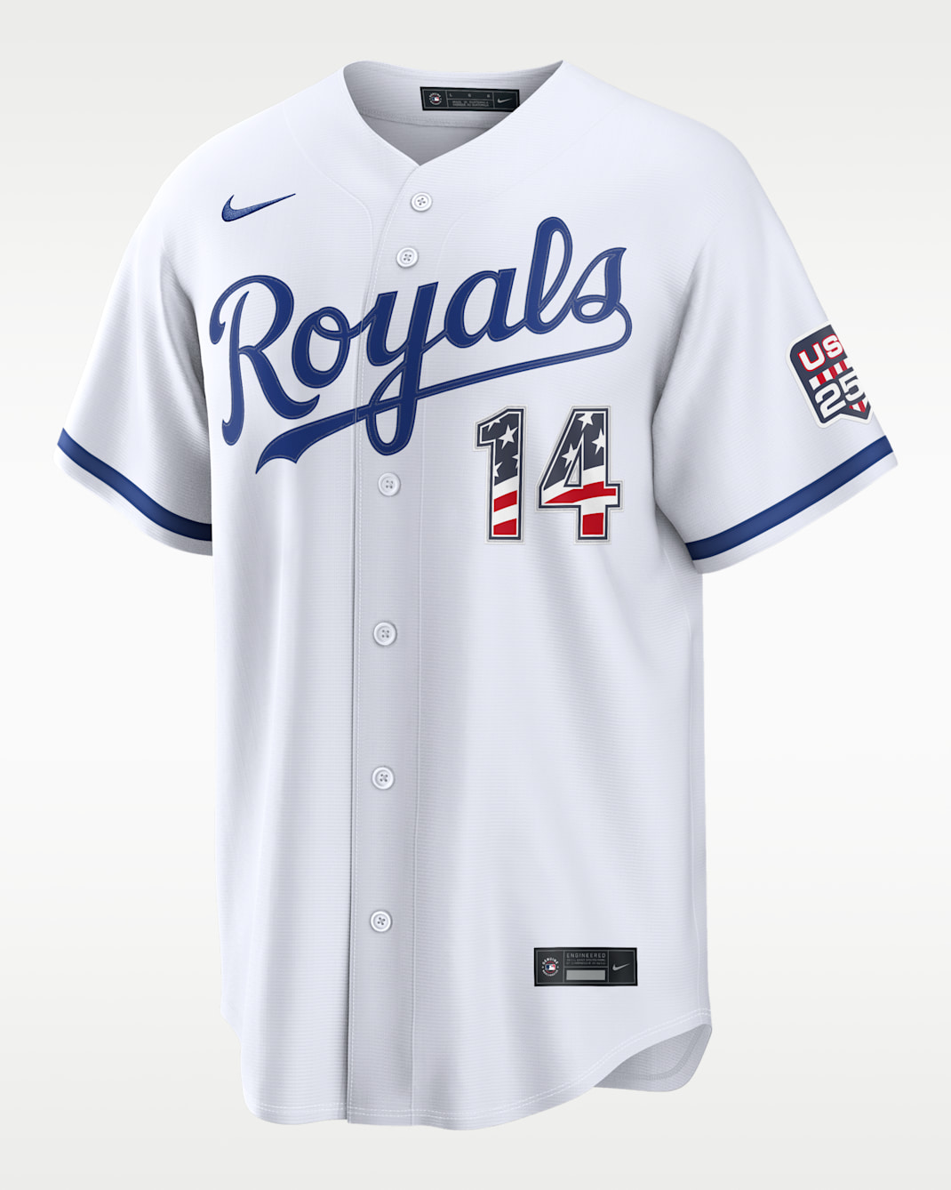 Jac Caglianone Kansas City Royals USA 250 Men's Nike MLB Stadium Jersey - White