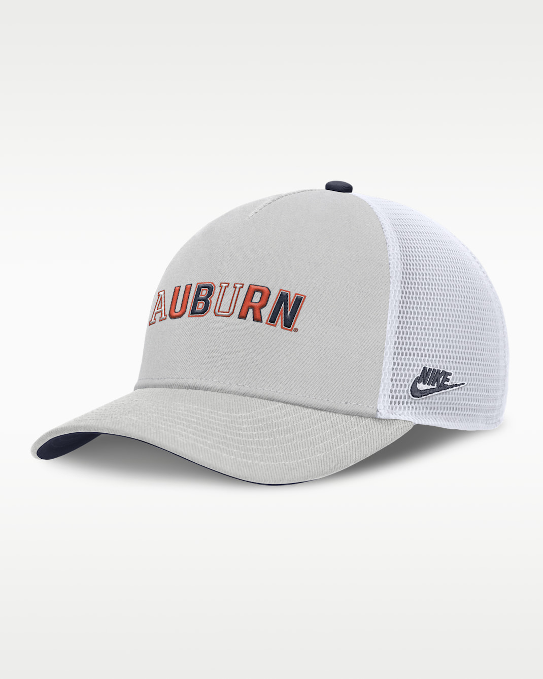 Auburn Legacy Basketball Rise Men's Nike College Trucker Adjustable Hat - Grey/Navy