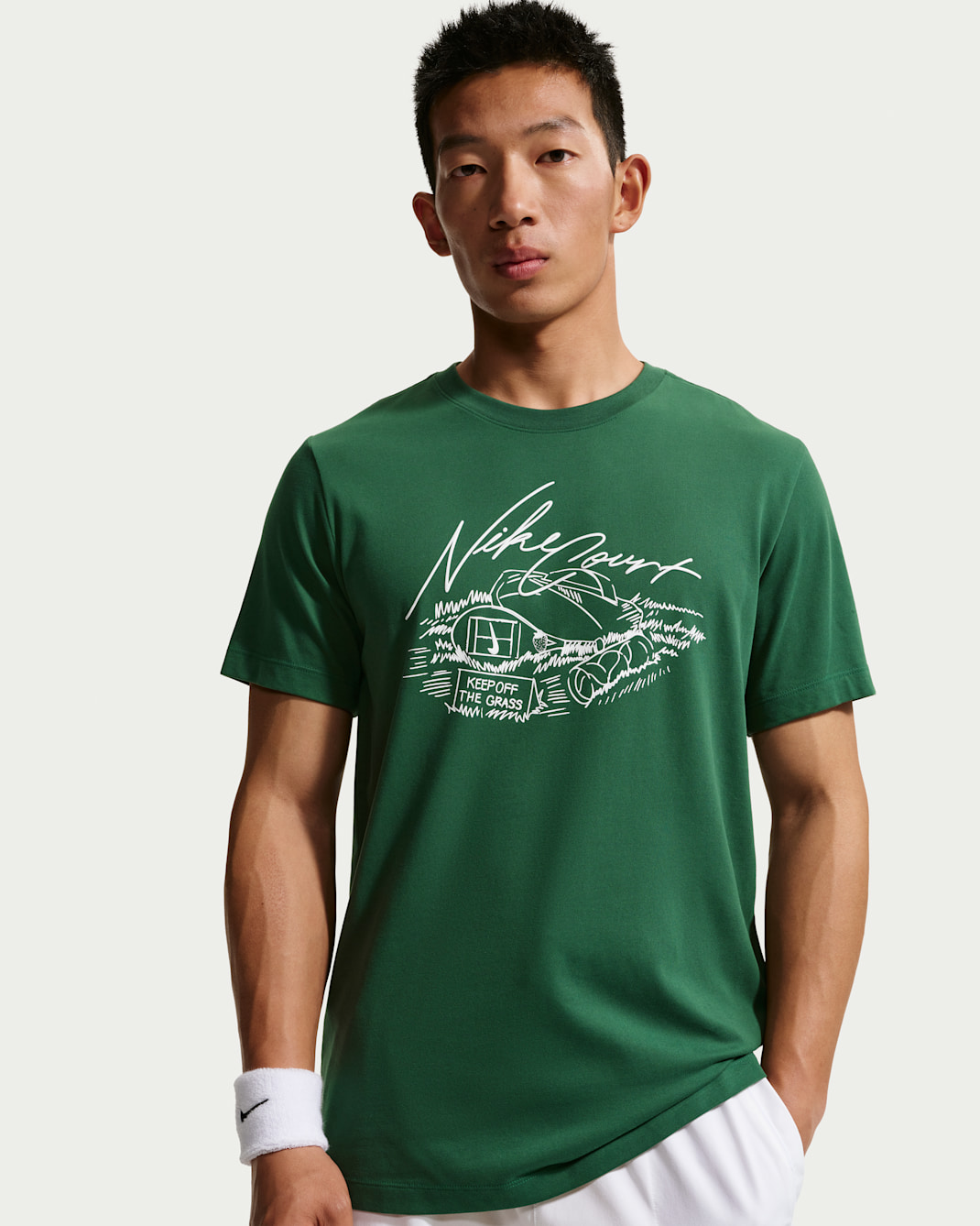 Nike 男款 Dri-FIT 網球 T 恤 - Gorge Green