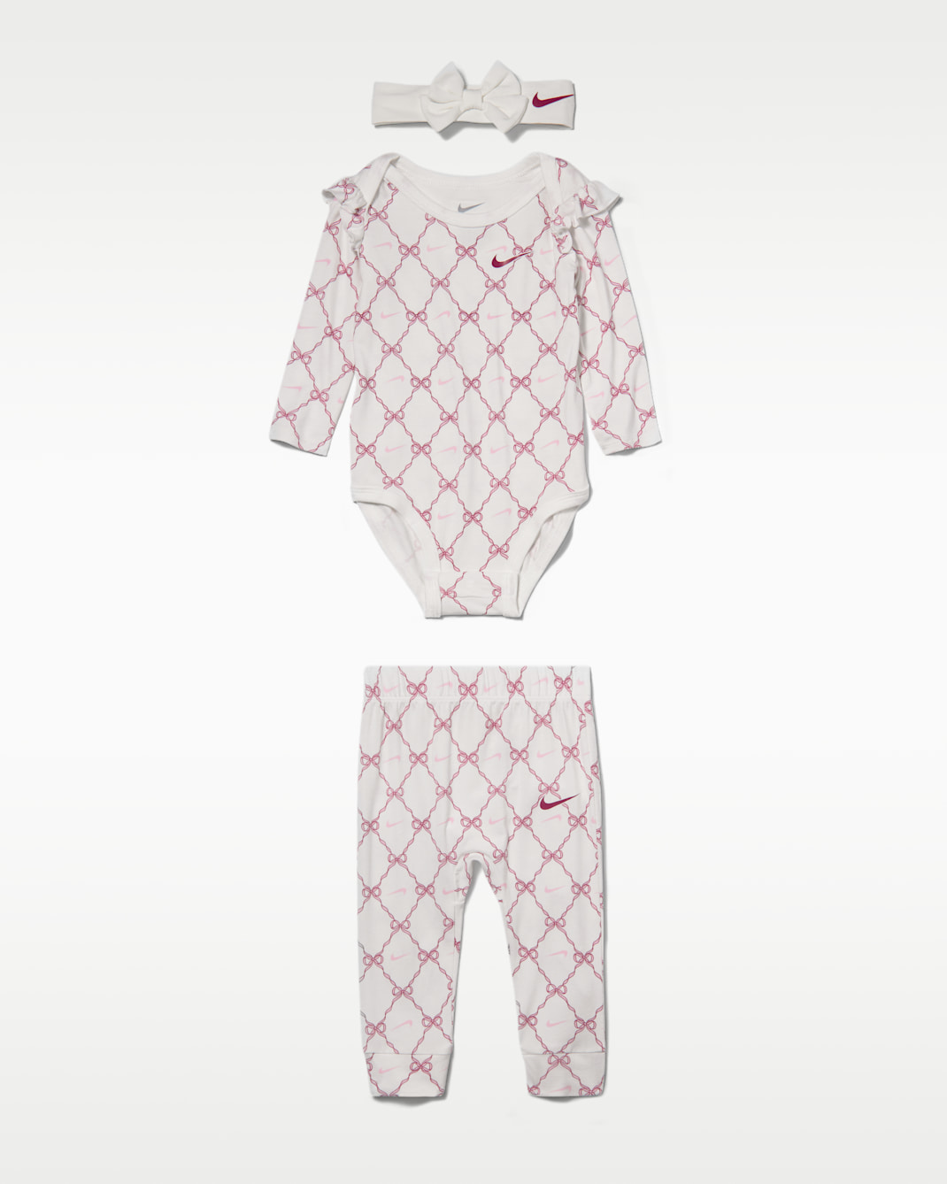 Nike Ready, Set, Grow! Baby (0-9M) 3-Piece Set - Sail/Sweet Beet