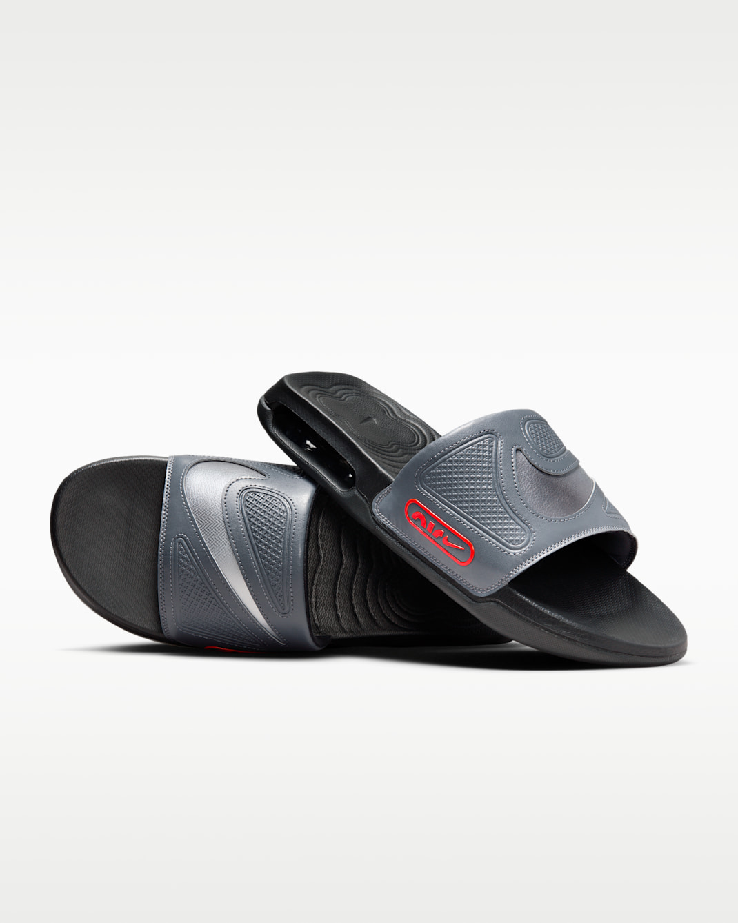 รองเท้าแตะผู้ชาย Nike Air Max Cirro - Dark Smoke Grey/Picante Red/ดำ/Metallic Dark Grey