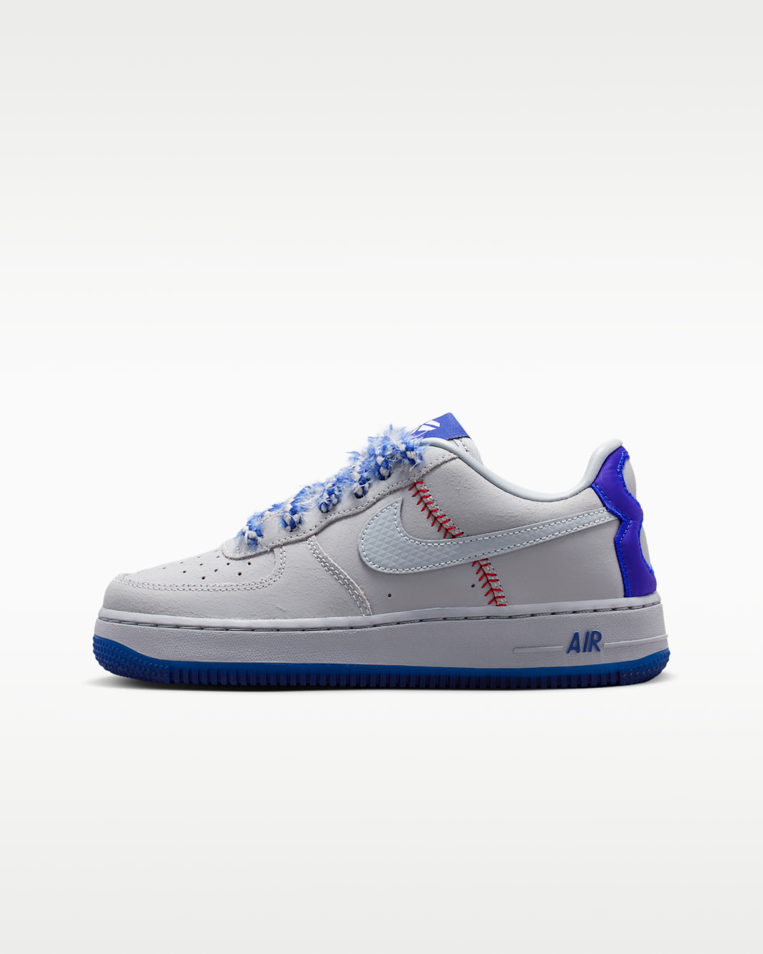 Kobe Air Force 1 Low Big Kids' Shoes - Wolf Grey/Rush Blue/Wolf Grey