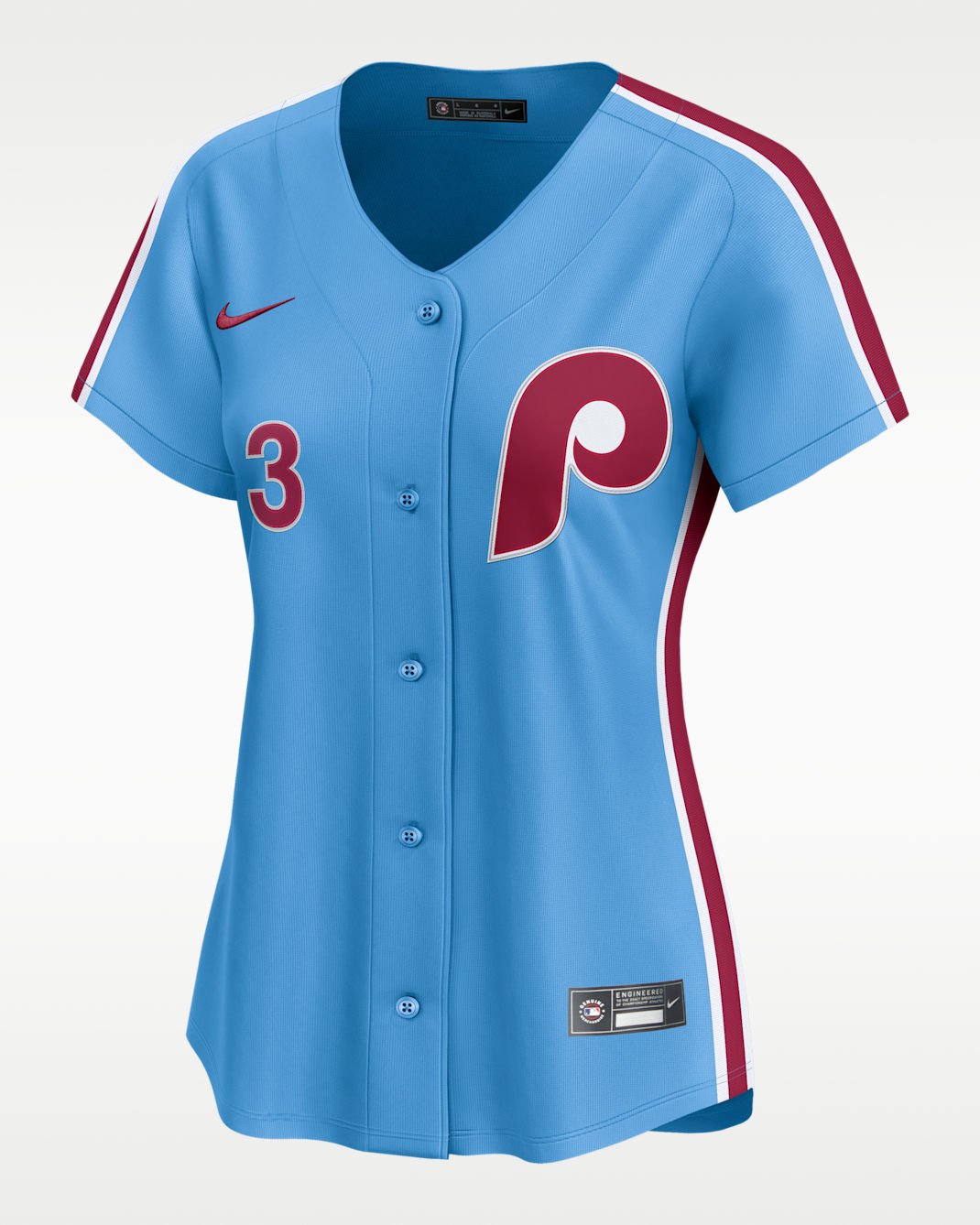 Jersey Nike Dri-FIT ADV de la MLB Limited para mujer Bryce Harper Philadelphia Phillies - Azul claro