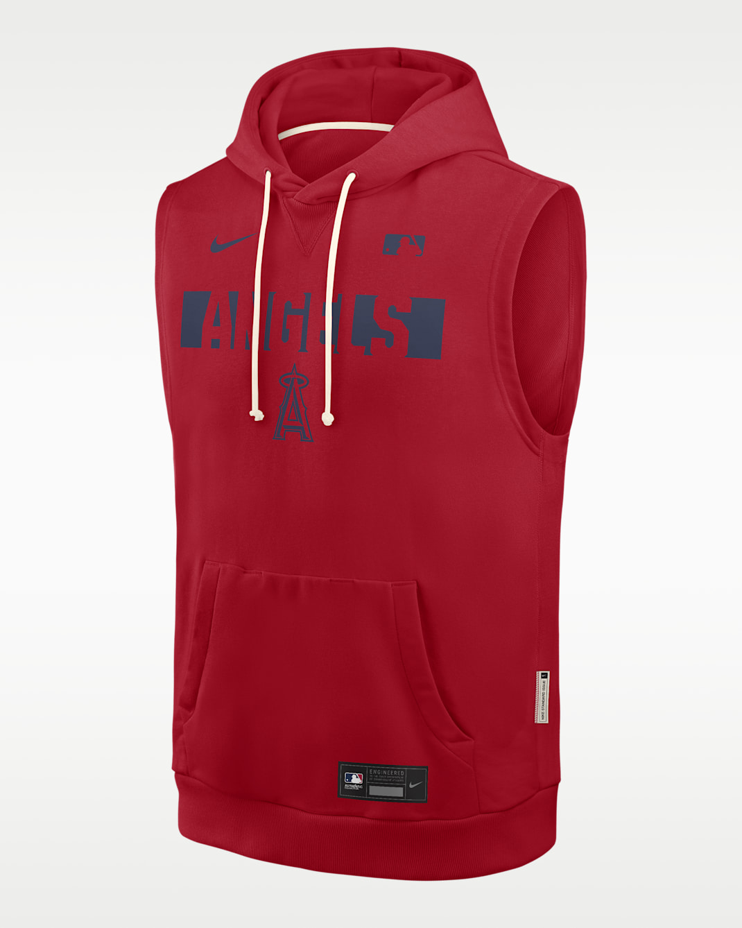 Los Angeles Angels Authentic Collection Standard Issue Men's Nike Dri-FIT MLB Sleeveless Pullover Hoodie - Sport Red