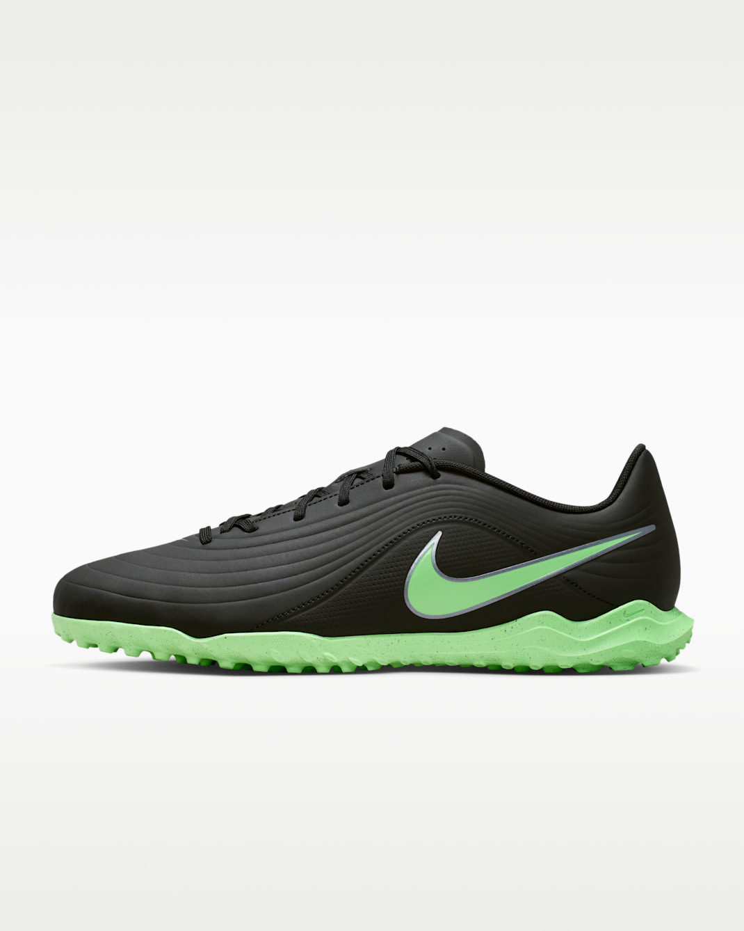 Nike Tiempo Maestro Club Turf Low-Top Soccer Shoes - Black/Black/Illusion Green