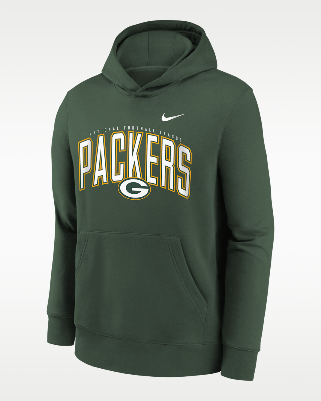 Green Bay Packers Essentials Club Logo Arch Big Kids' Nike NFL Pullover Crew - Green