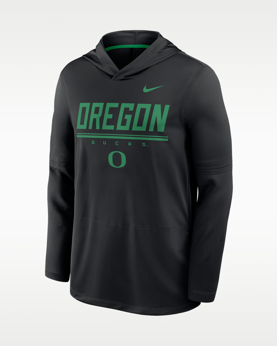 Oregon Sideline Men's Nike Dri-FIT College Long-Sleeve Hooded Top - Black/Apple Green