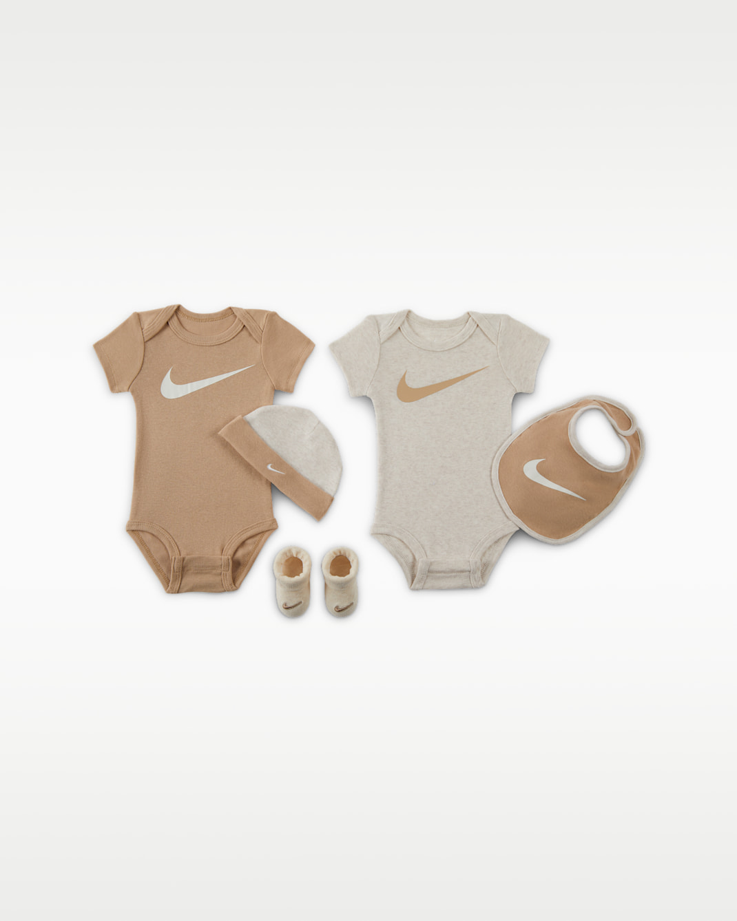 Conjunto de regalo en caja de 5 piezas para bebé Nike - Marfil pálido