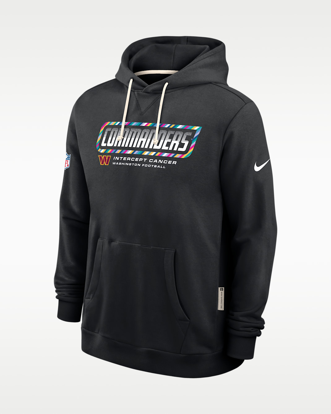 Sudadera con gorro sin cierre Nike Dri-FIT de la NFL para hombre Washington Commanders Crucial Catch Sideline Standard Issue - Negro