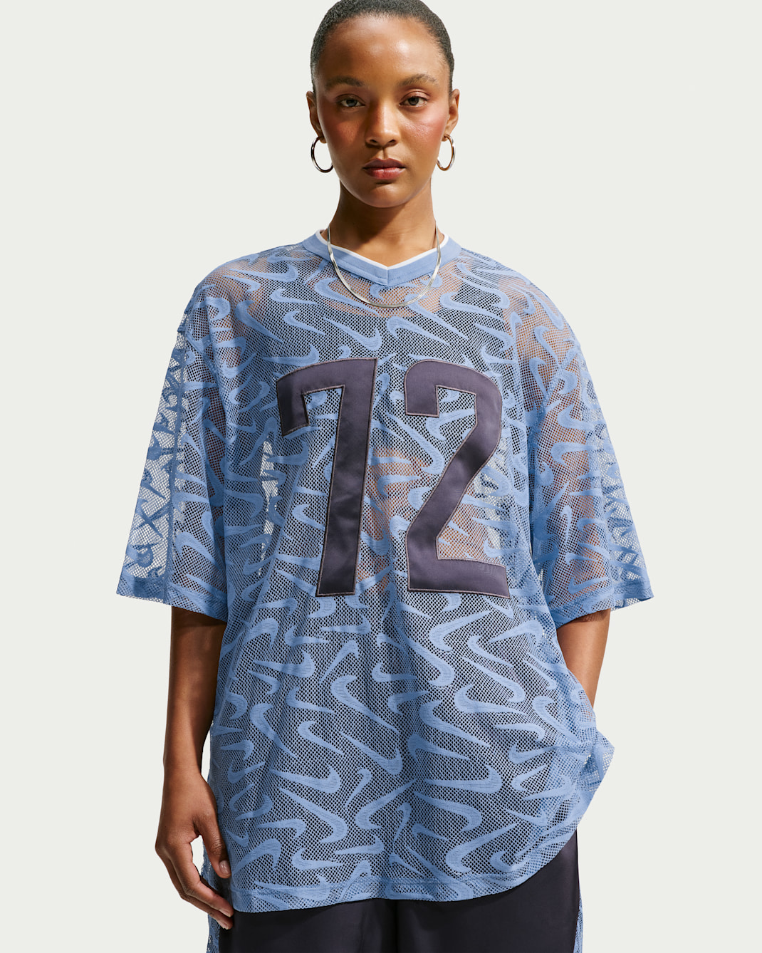 Maillot oversize Nike Sportswear Chill Lace pour femme - Work Blue/Gridiron/Blanc