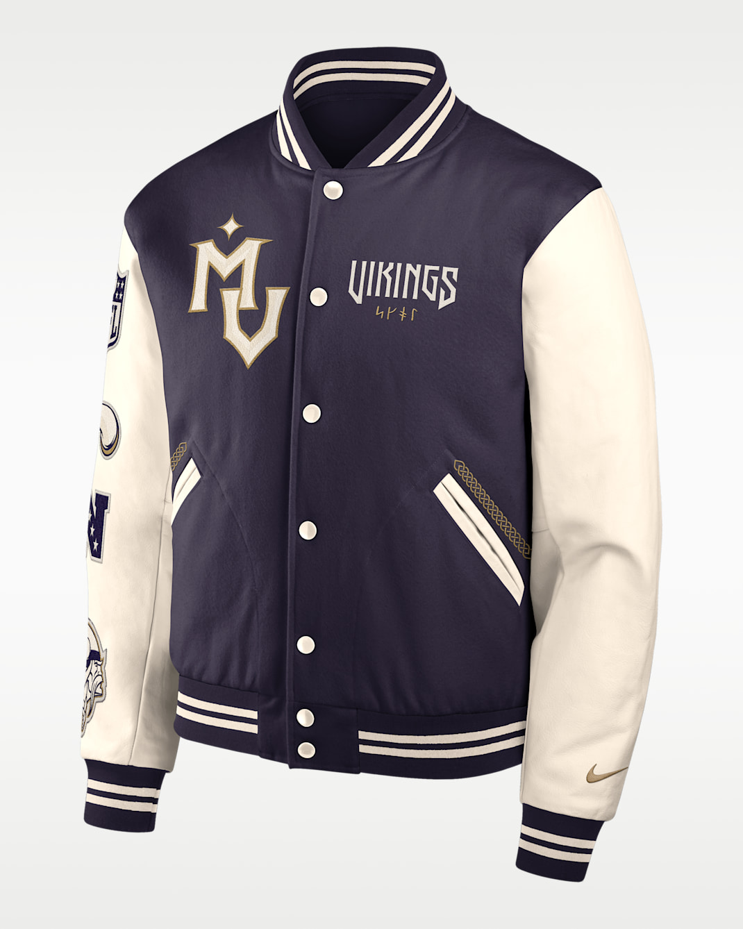 Chamarra universitaria Nike de la NFL de cierre a presión de largo completo para hombre Minnesota Vikings Rivalries Collection - Morado dinastía