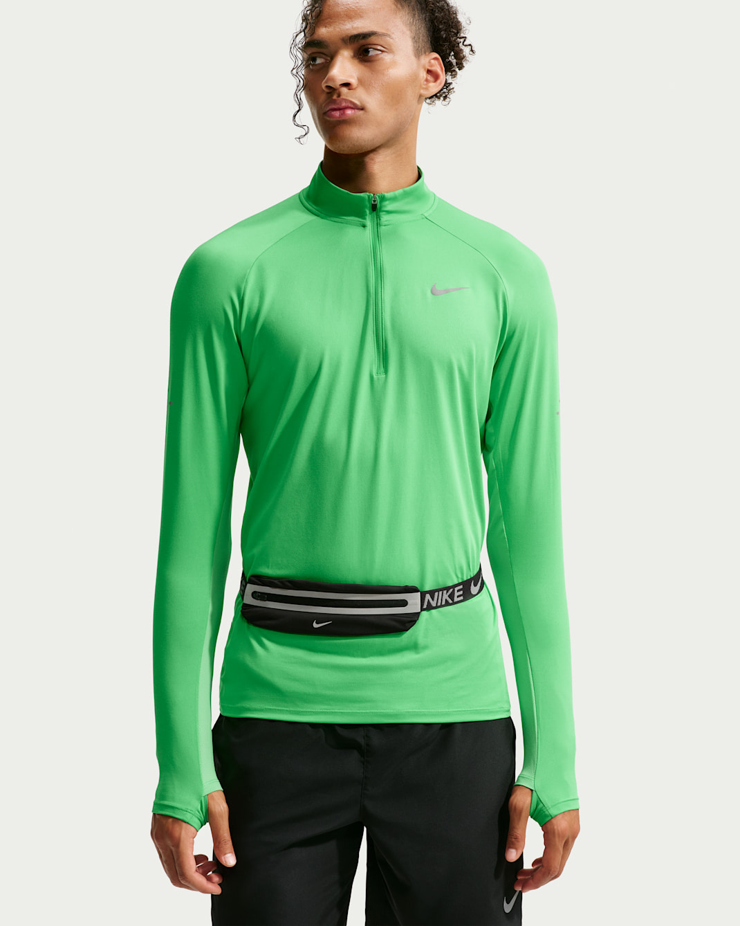 Nike Stride Camiseta de running Dri-FIT con media cremallera - Hombre - Green Spark