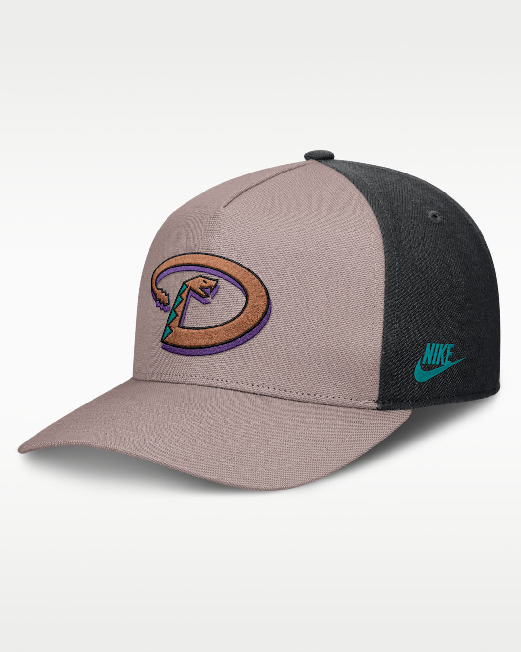 Gorra Nike de la MLB ajustable con estructura A-Frame para hombre Arizona Diamondbacks Cooperstown Rise - Café claro leyenda/Negro