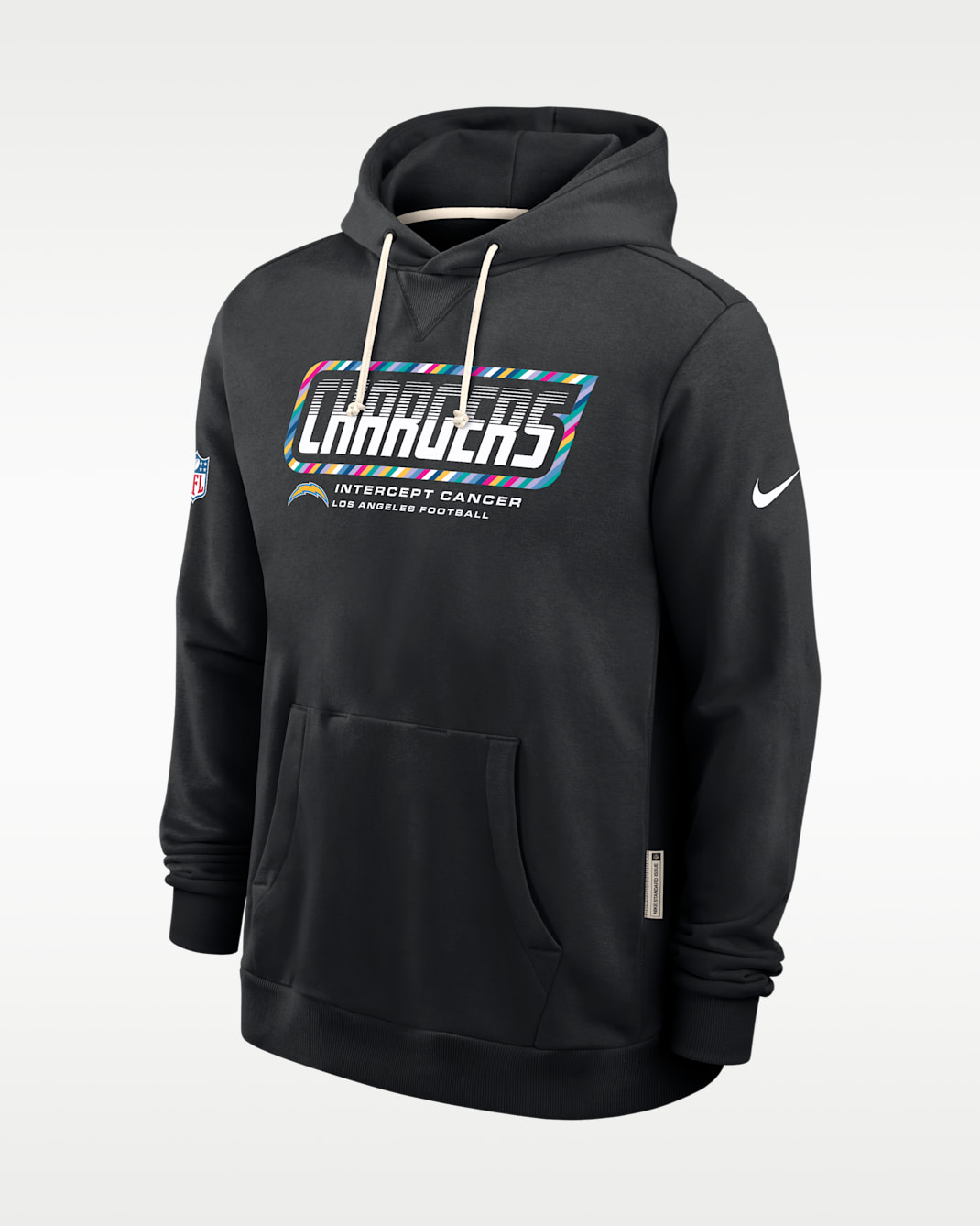 Los Angeles Chargers Crucial Catch Sideline Standard Issue Men's Nike Dri-FIT NFL Pullover Hoodie - Black